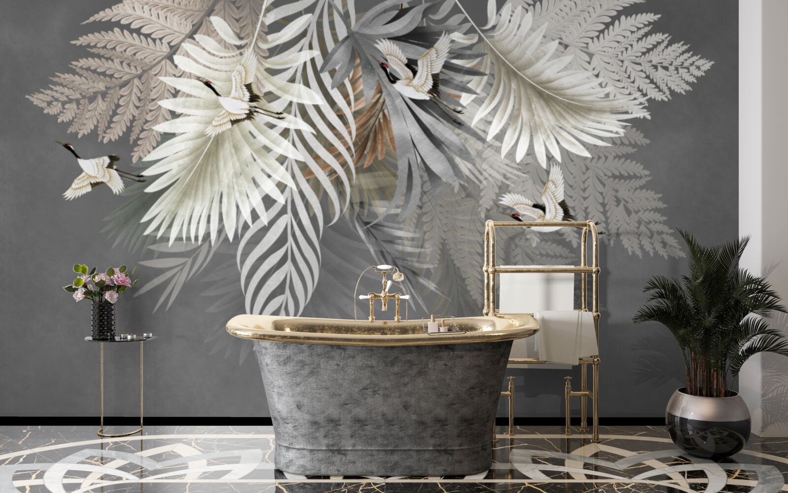 Фотошпалери листя і птахи