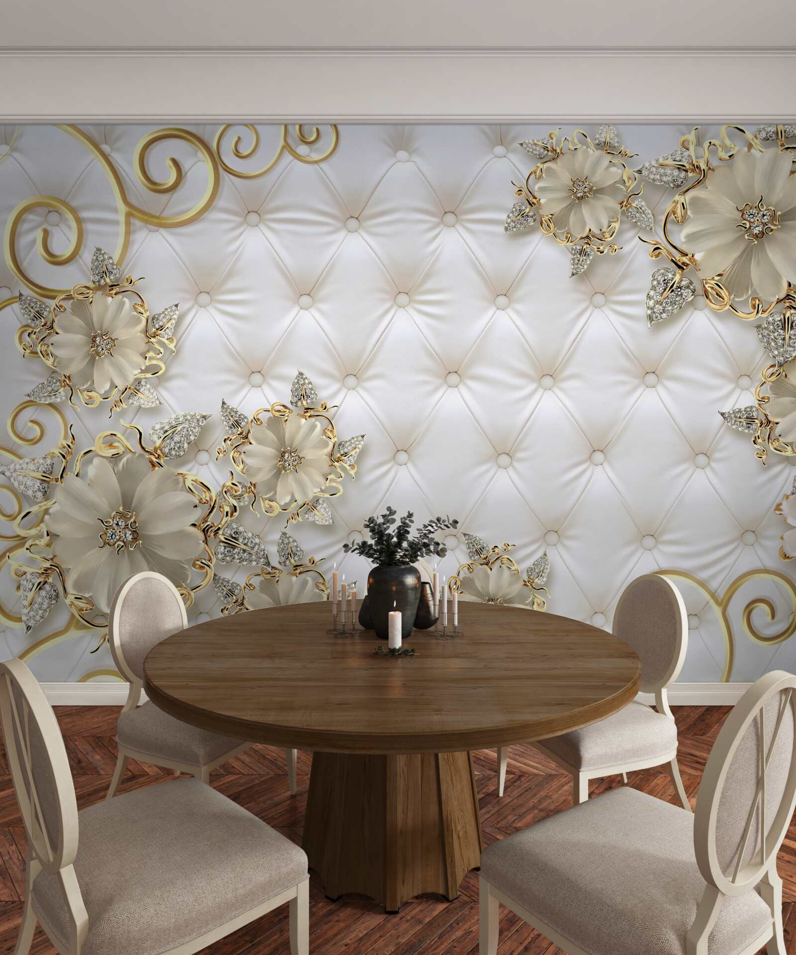 Фотошпалери красиві золотисті квіти