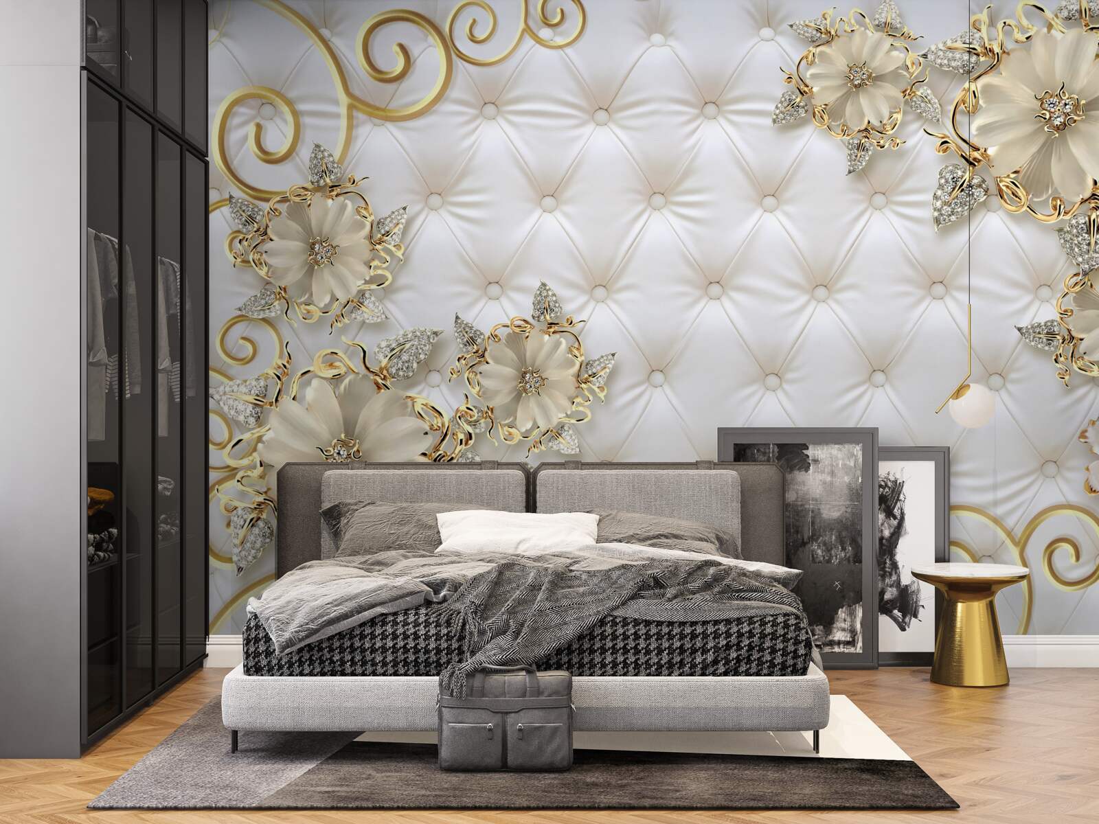 Фотошпалери красиві золотисті квіти