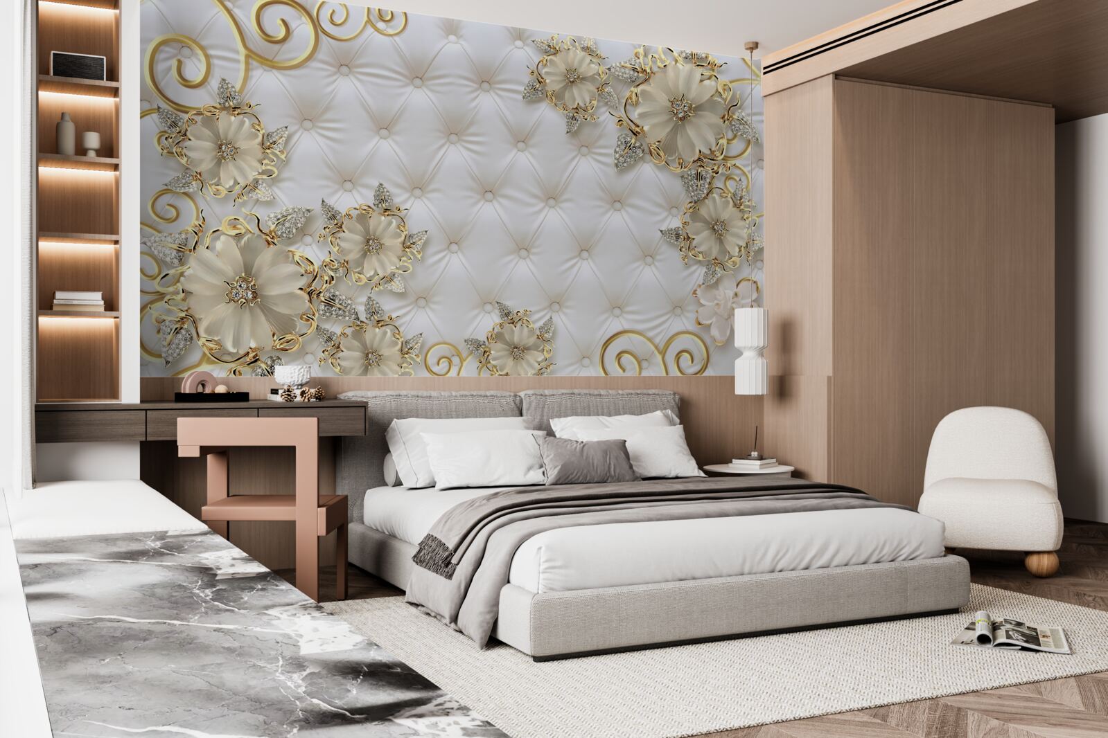 Фотошпалери красиві золотисті квіти