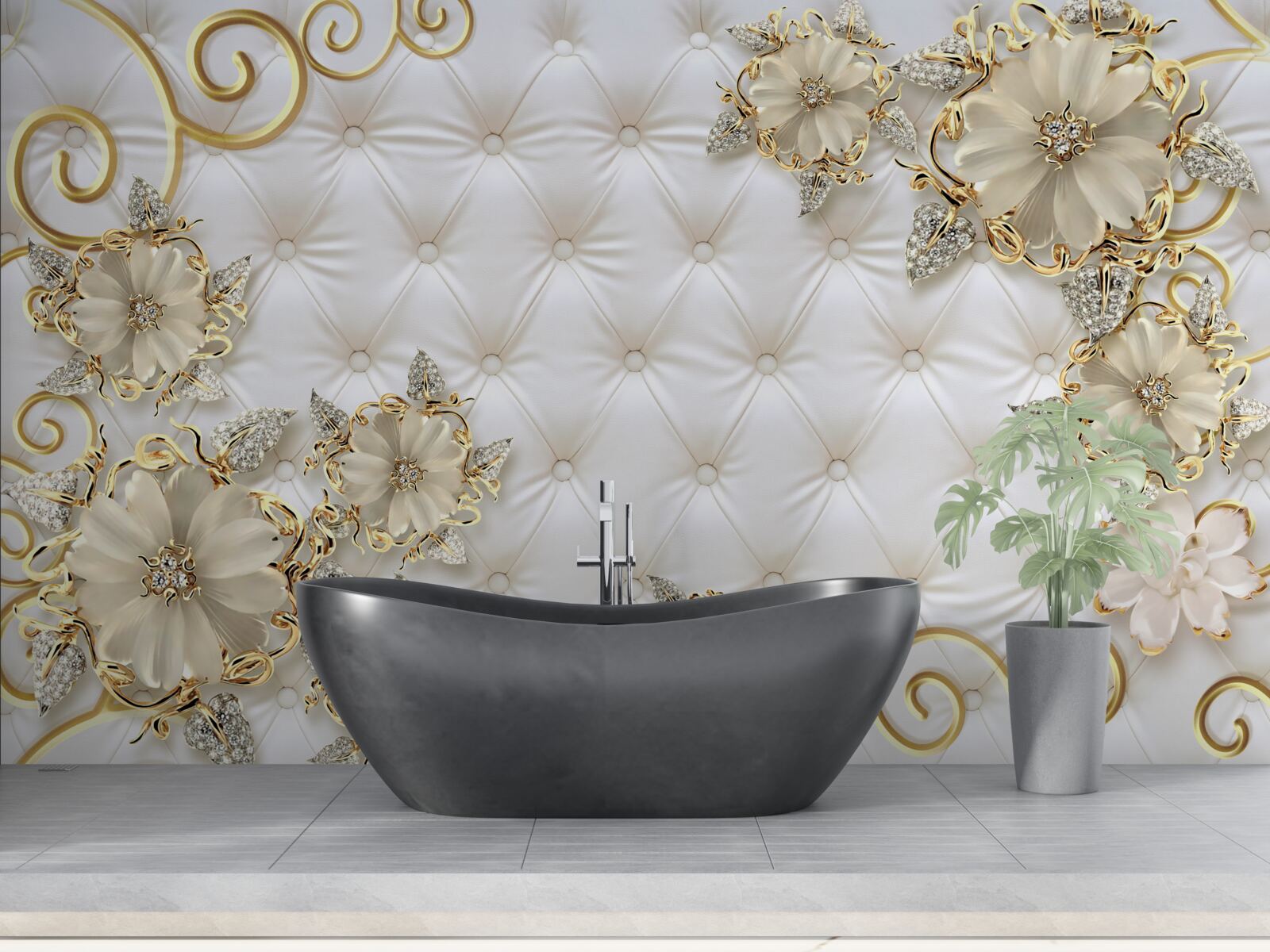 Фотошпалери красиві золотисті квіти