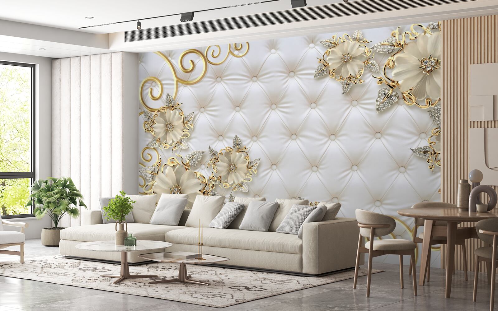 Фотошпалери красиві золотисті квіти