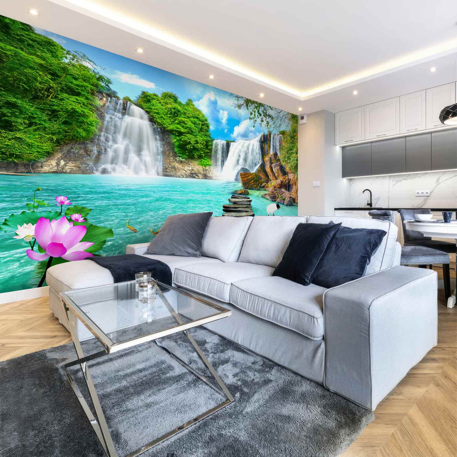 Фотошпалери лісовий водоспад