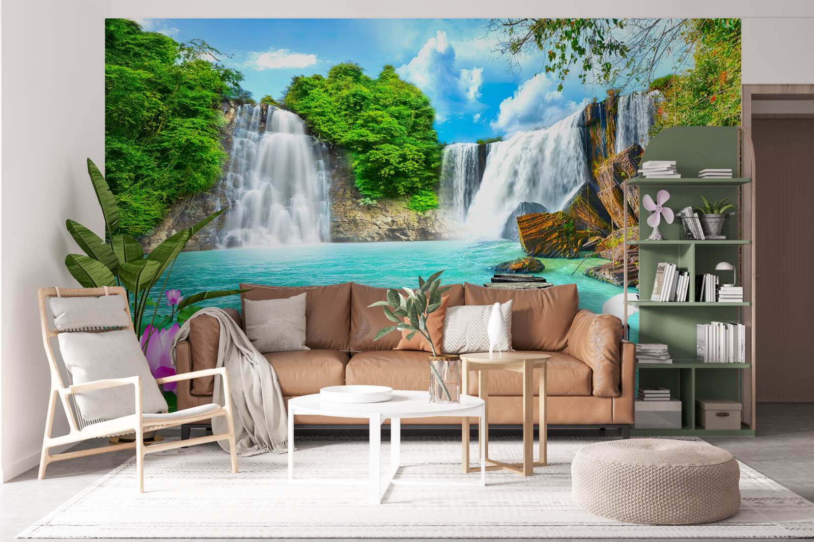 Фотошпалери лісовий водоспад