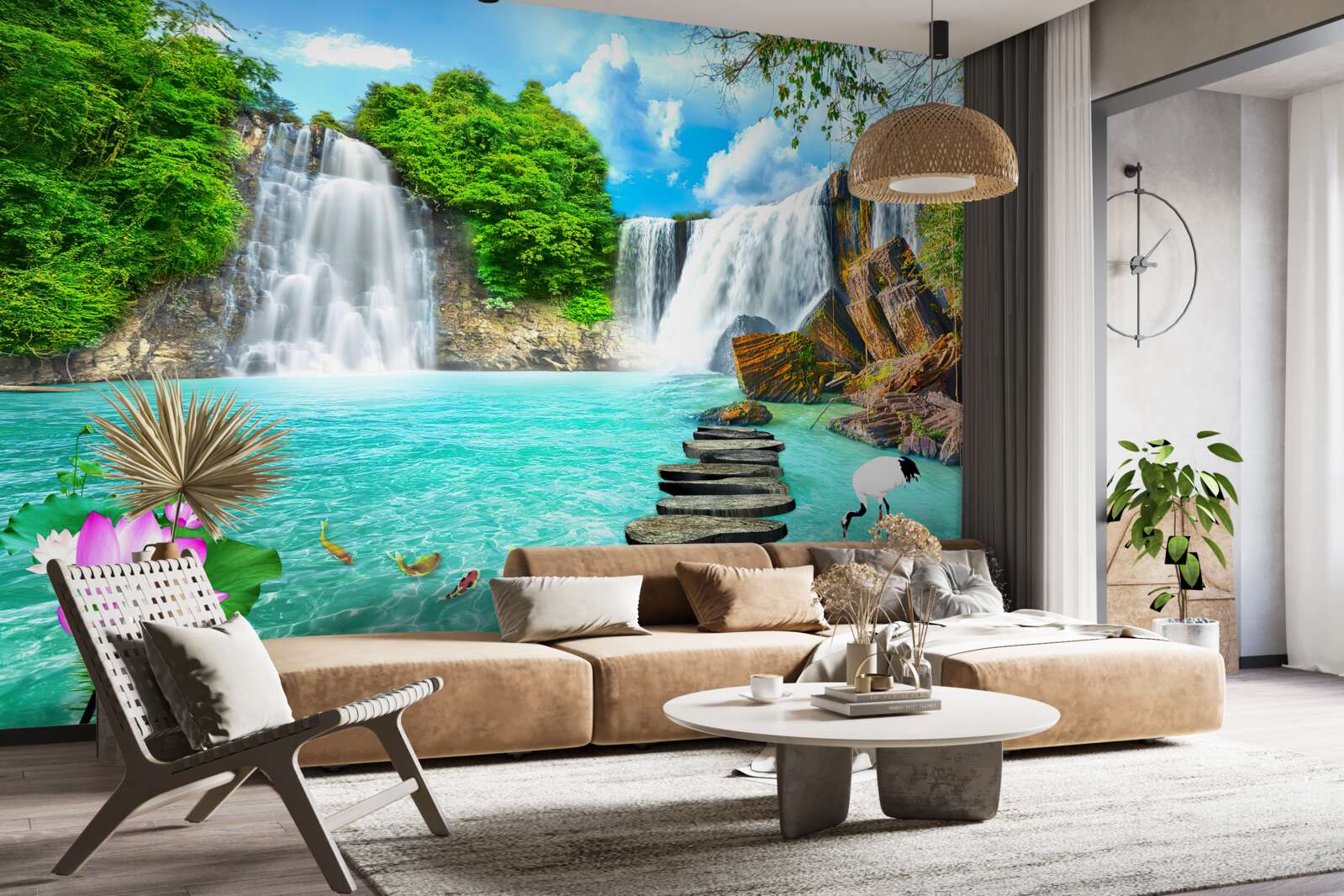 Фотошпалери лісовий водоспад