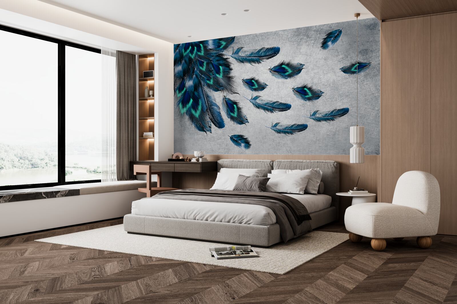 Фотошпалери зелені шлейфи