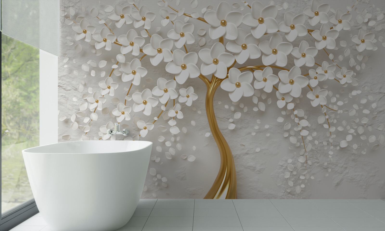 Фотошпалери біле дерево