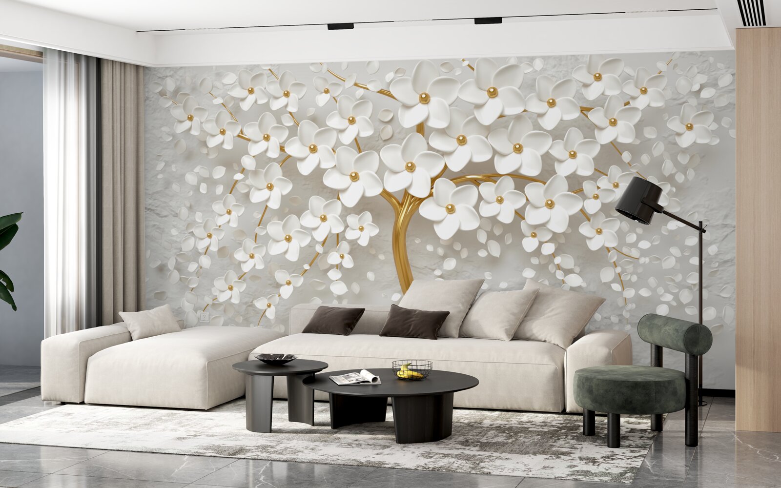 Фотошпалери біле дерево