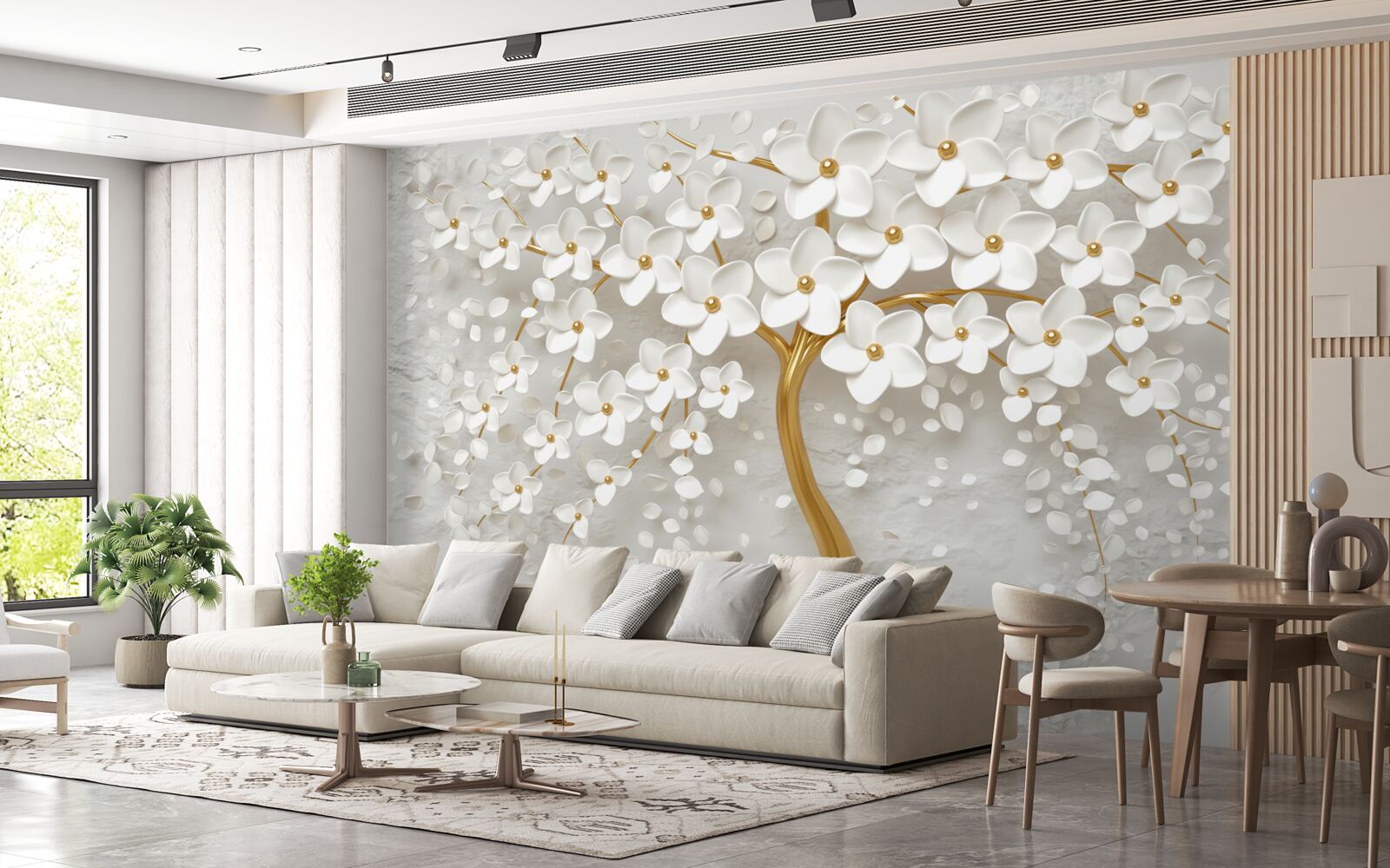 Фотошпалери біле дерево