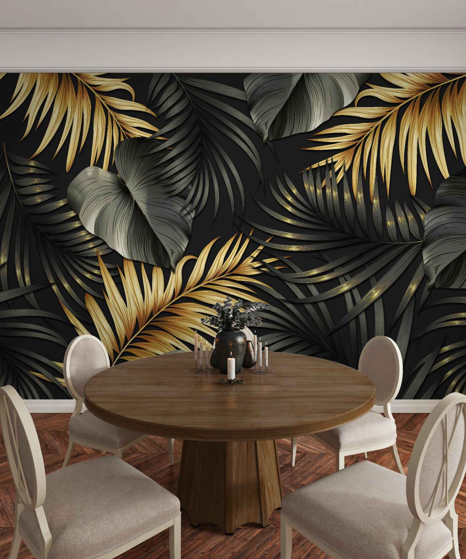 Фотошпалери гілки, всіяні зеленим листям