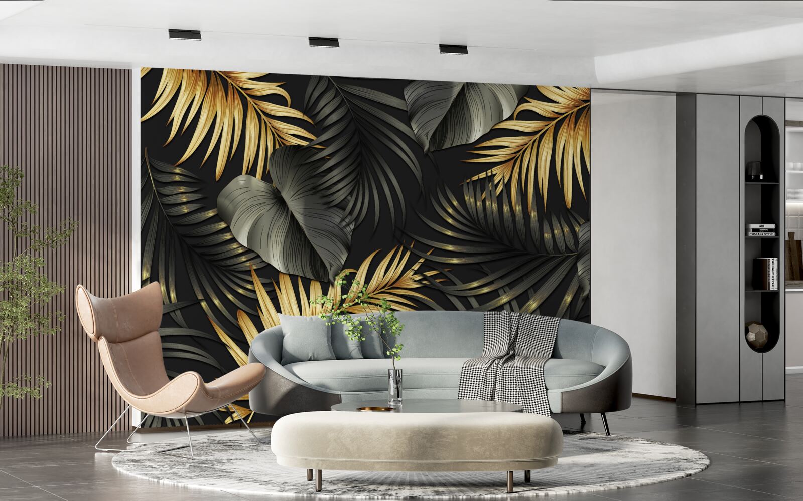 Фотошпалери гілки, всіяні зеленим листям