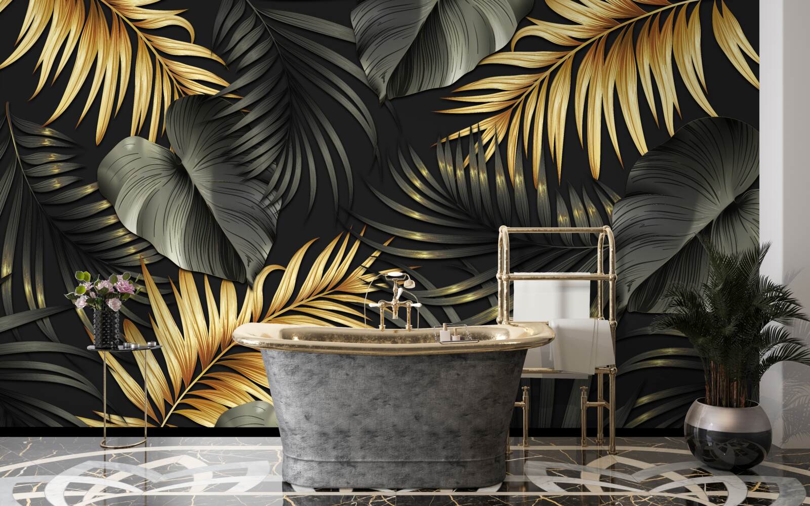 Фотошпалери гілки, всіяні зеленим листям