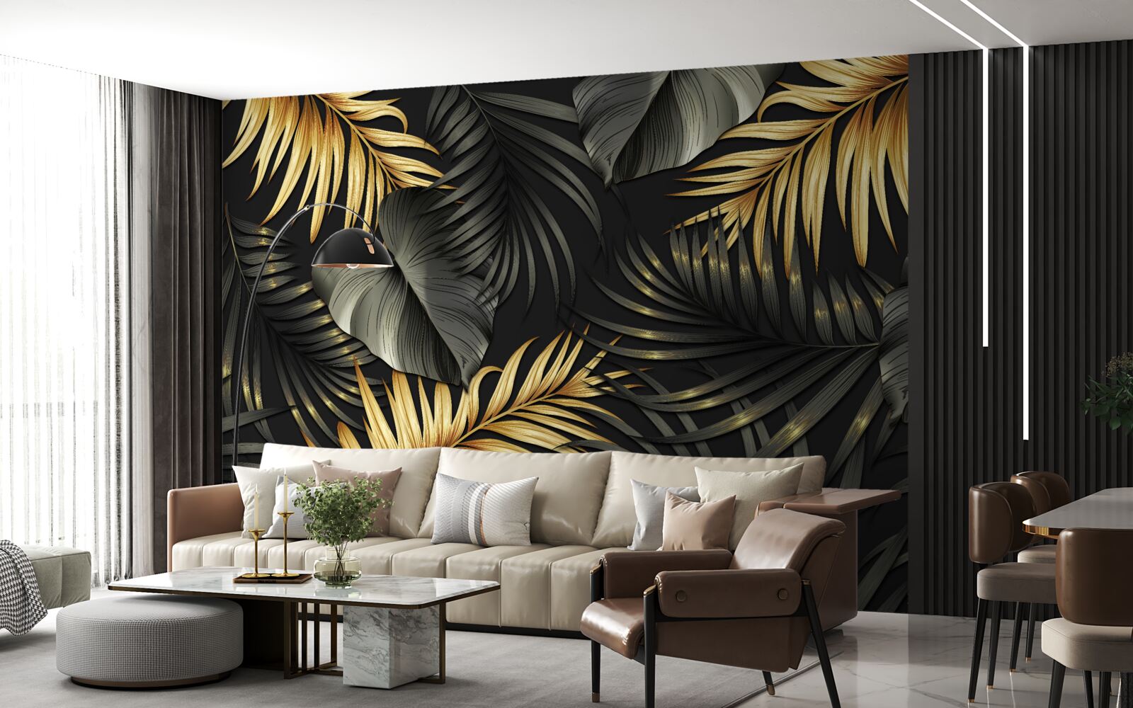 Фотошпалери гілки, всіяні зеленим листям