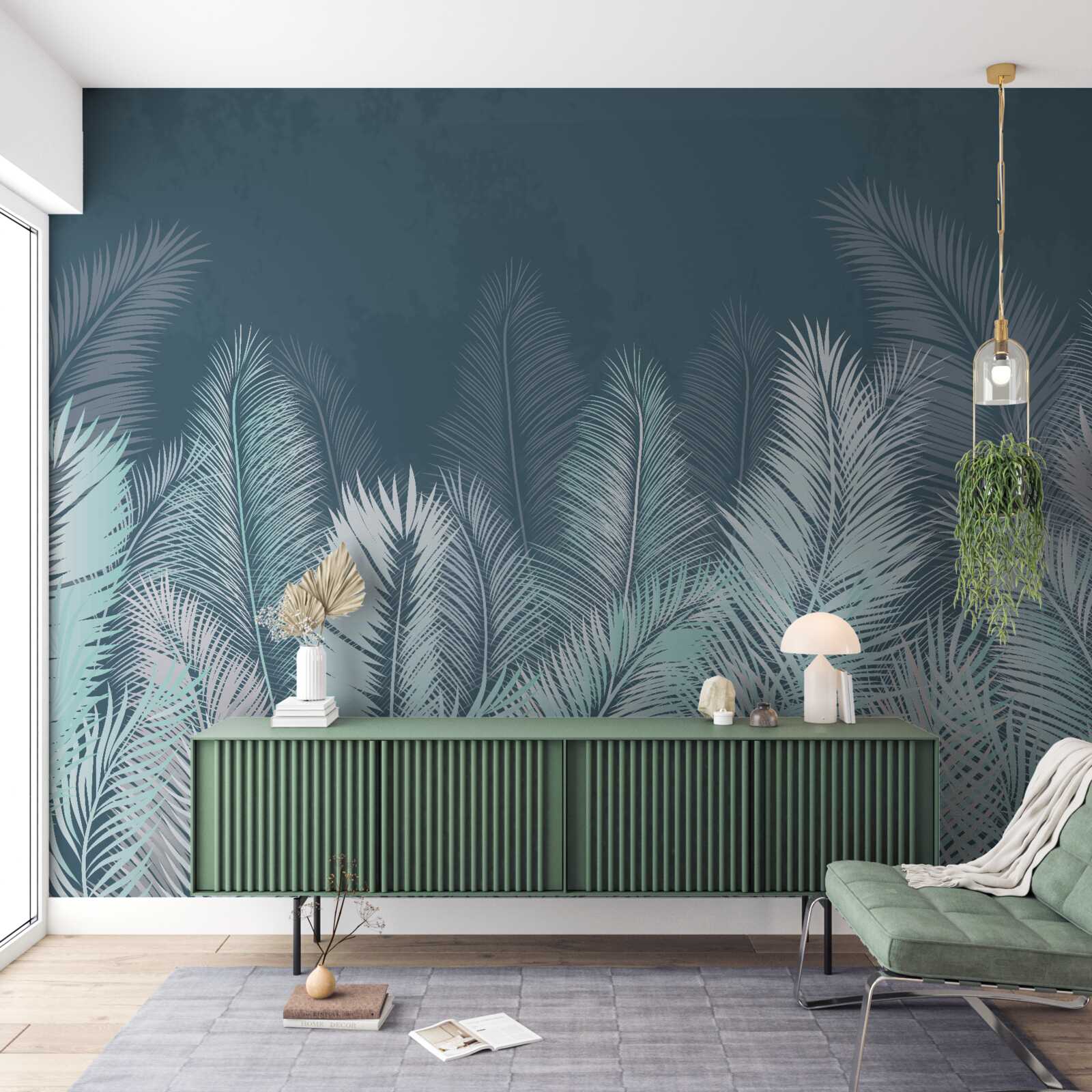 Фотошпалери велике пальмове листя