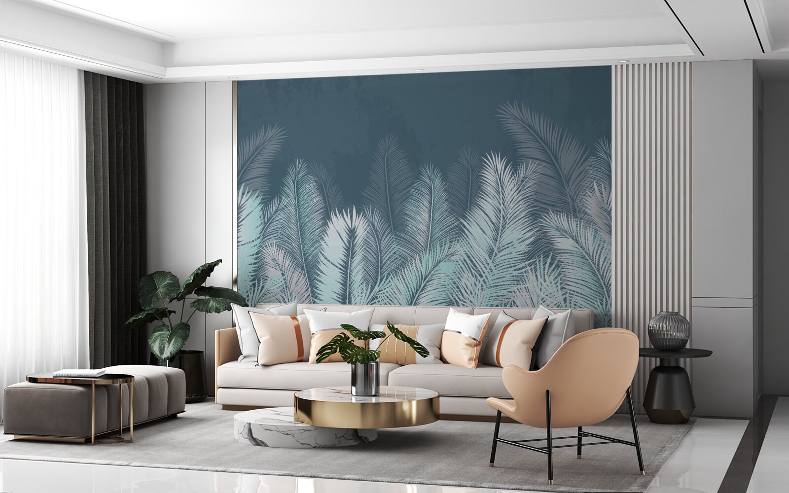 Фотошпалери велике пальмове листя