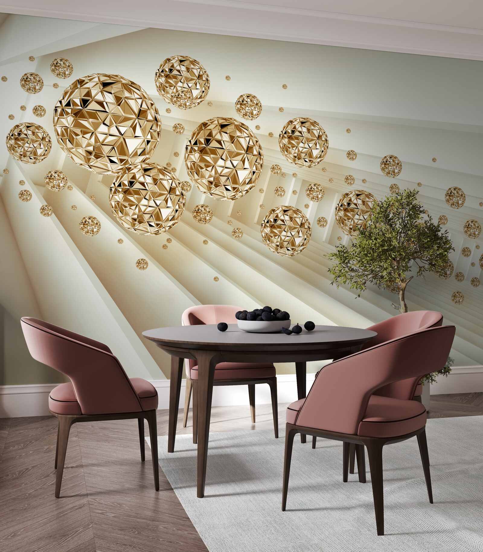 Фотошпалери золоті кульки