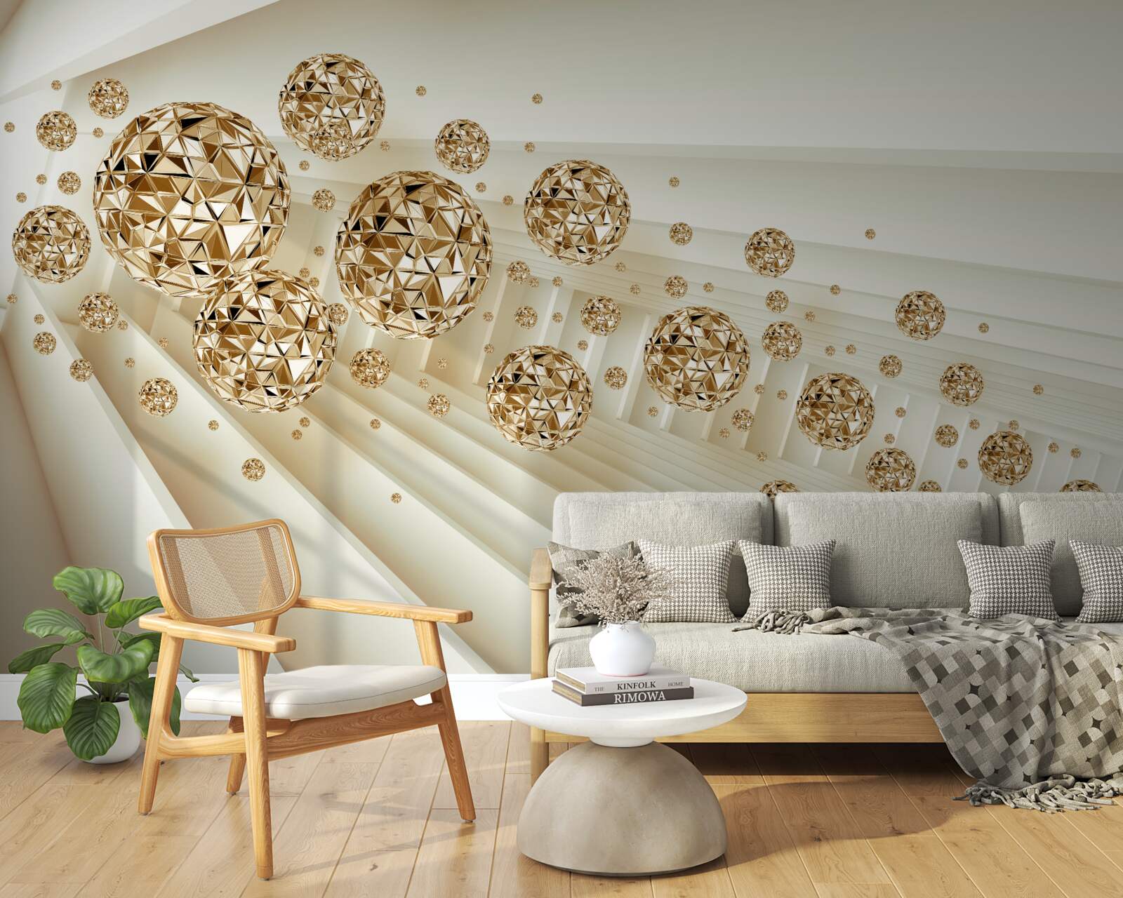 Фотошпалери золоті кульки