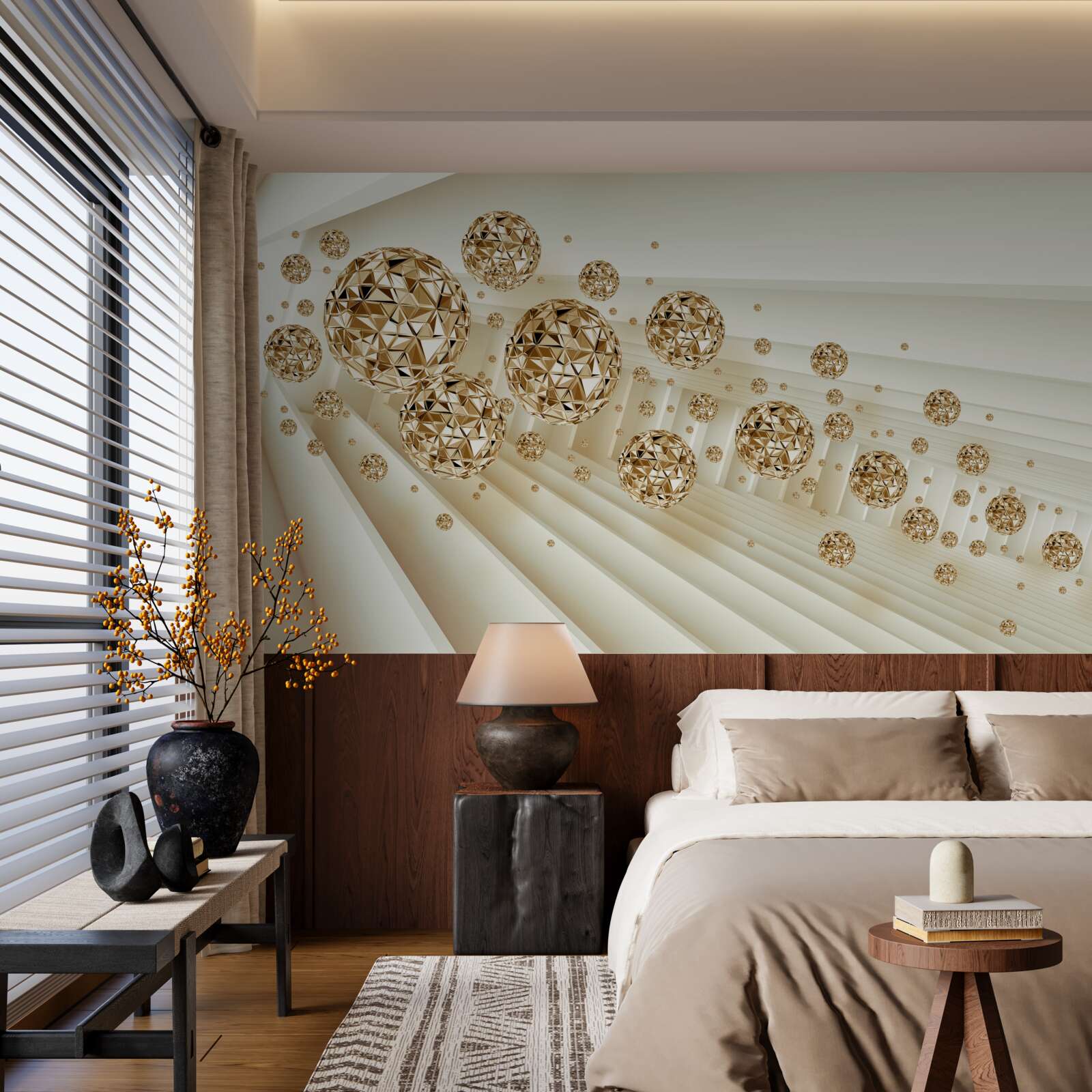 Фотошпалери золоті кульки