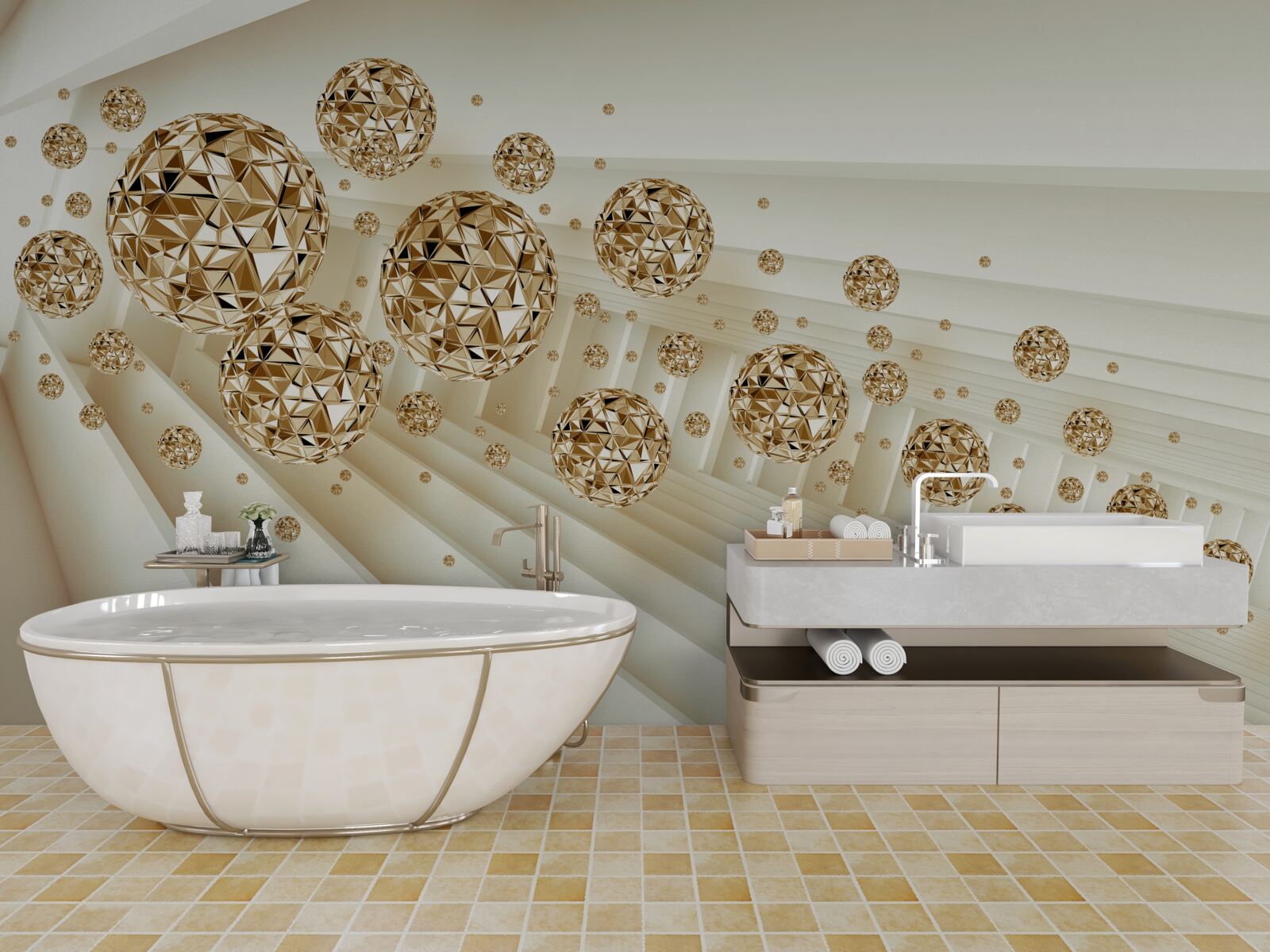 Фотошпалери золоті кульки