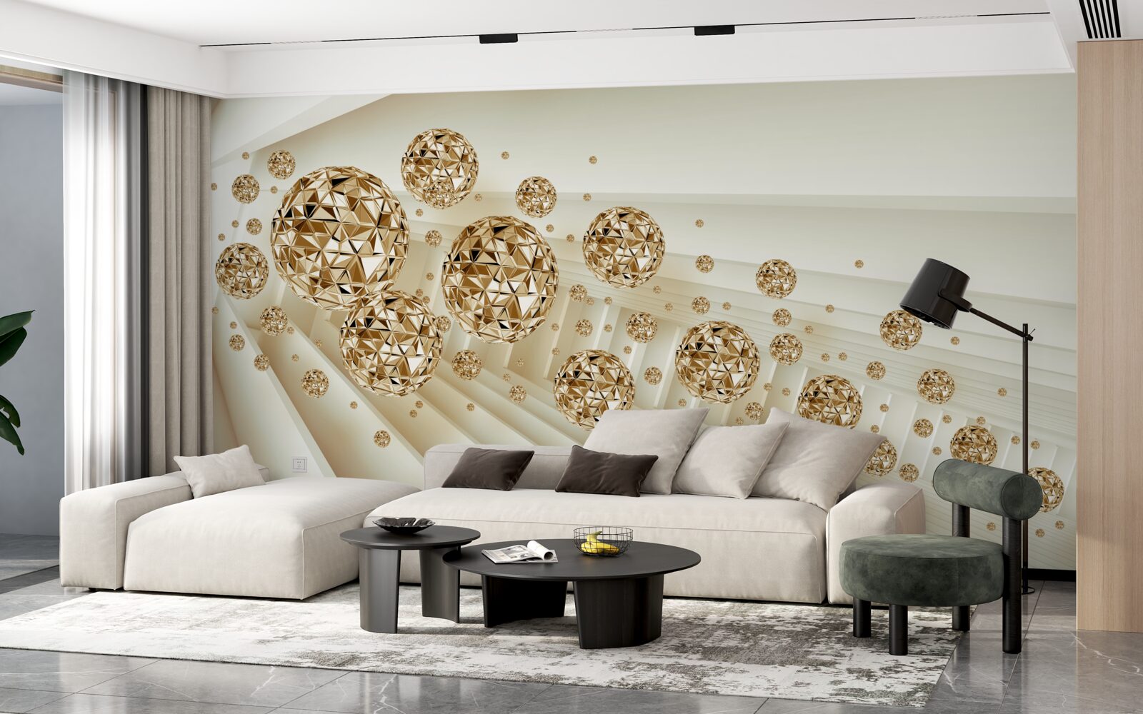 Фотошпалери золоті кульки