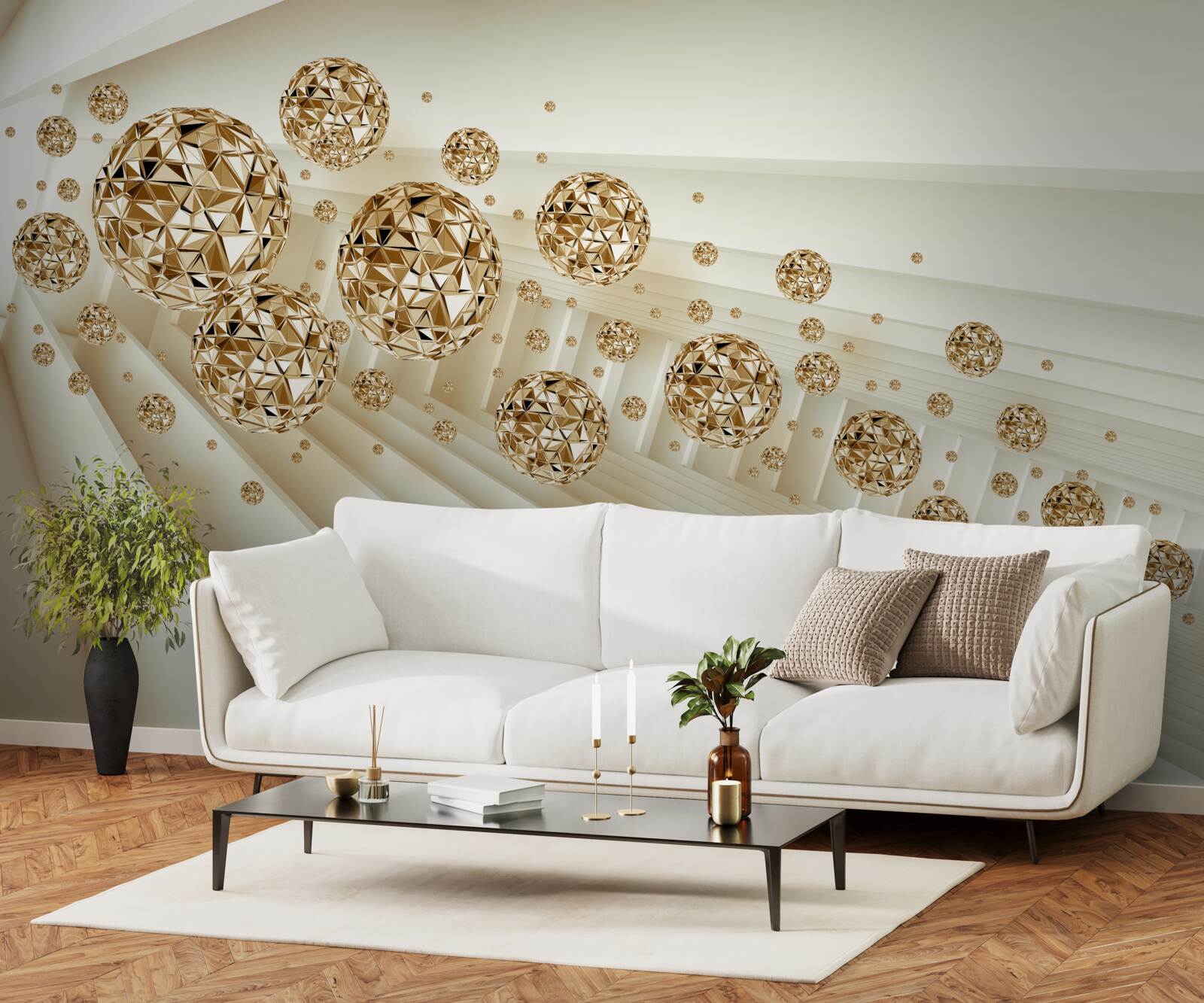 Фотошпалери золоті кульки