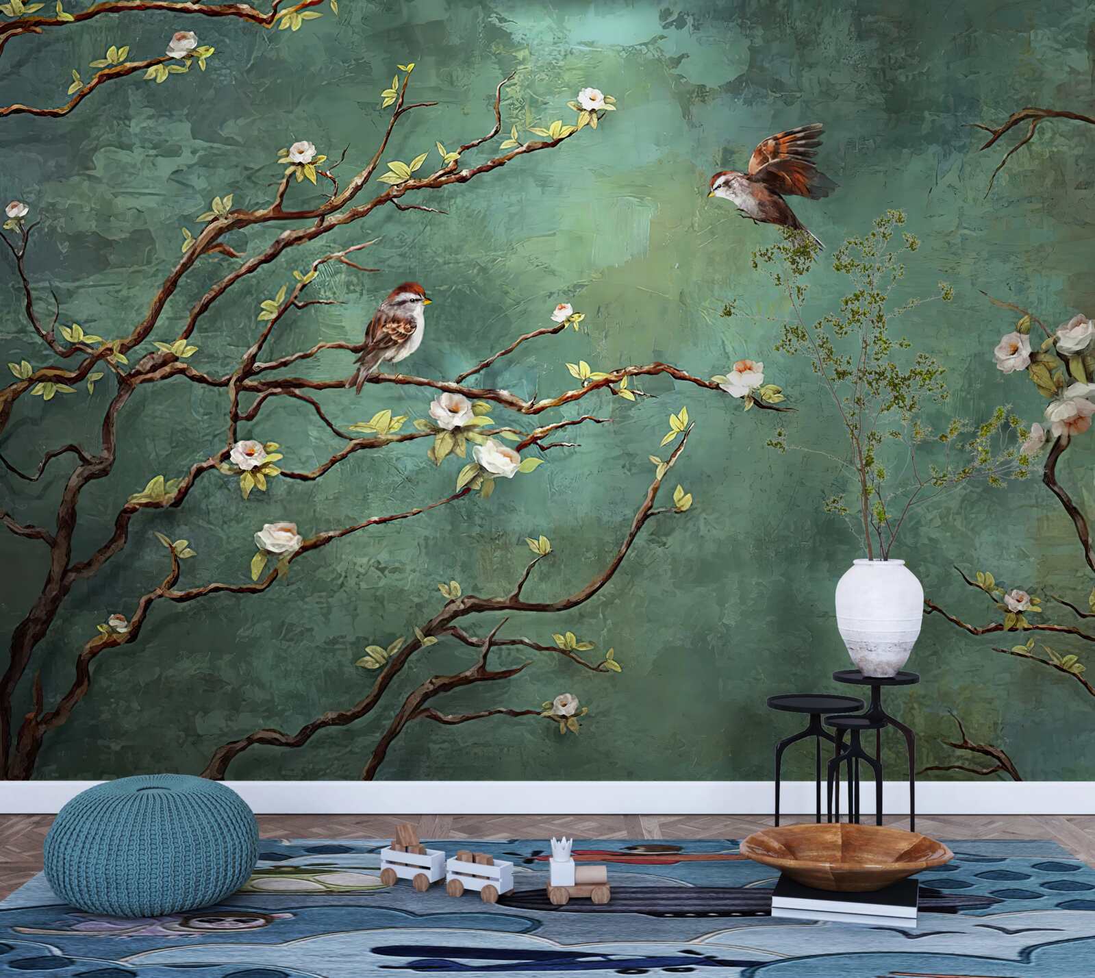 Фотошпалери гілки усіяні птахами