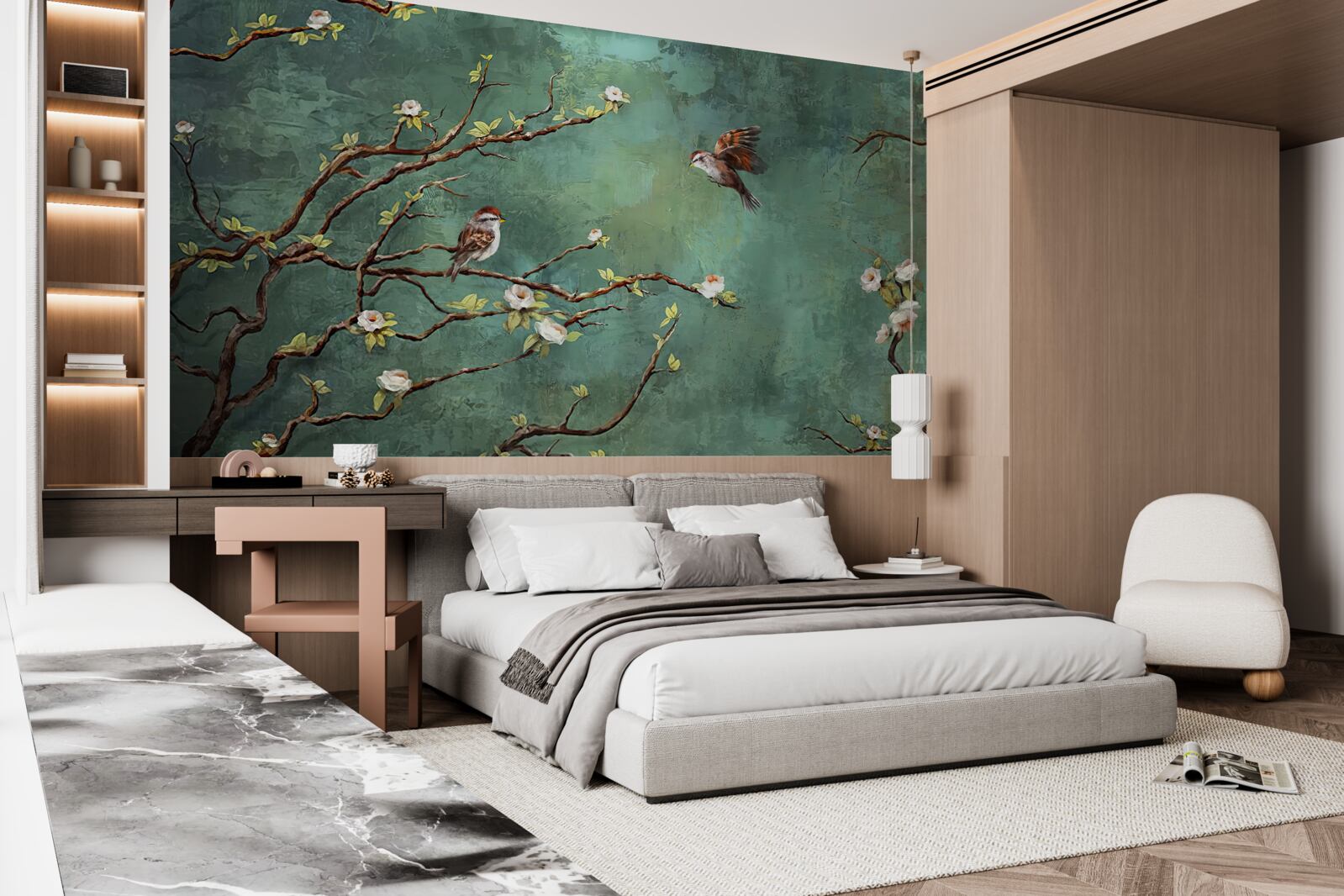 Фотошпалери гілки усіяні птахами