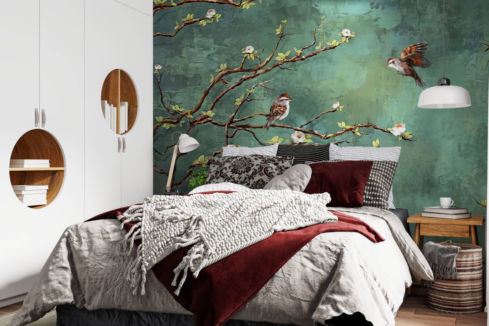 Фотошпалери гілки усіяні птахами