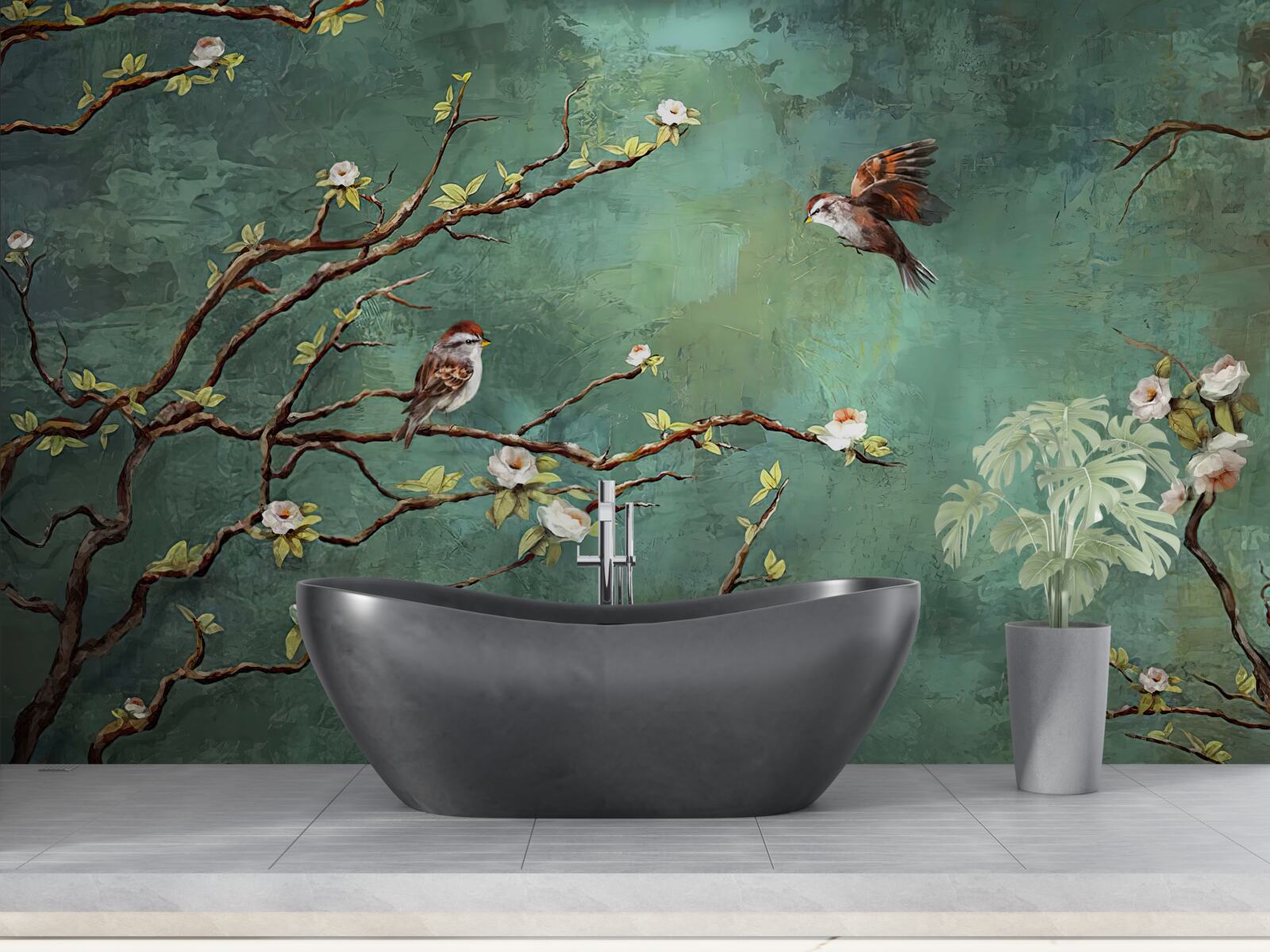 Фотошпалери гілки усіяні птахами