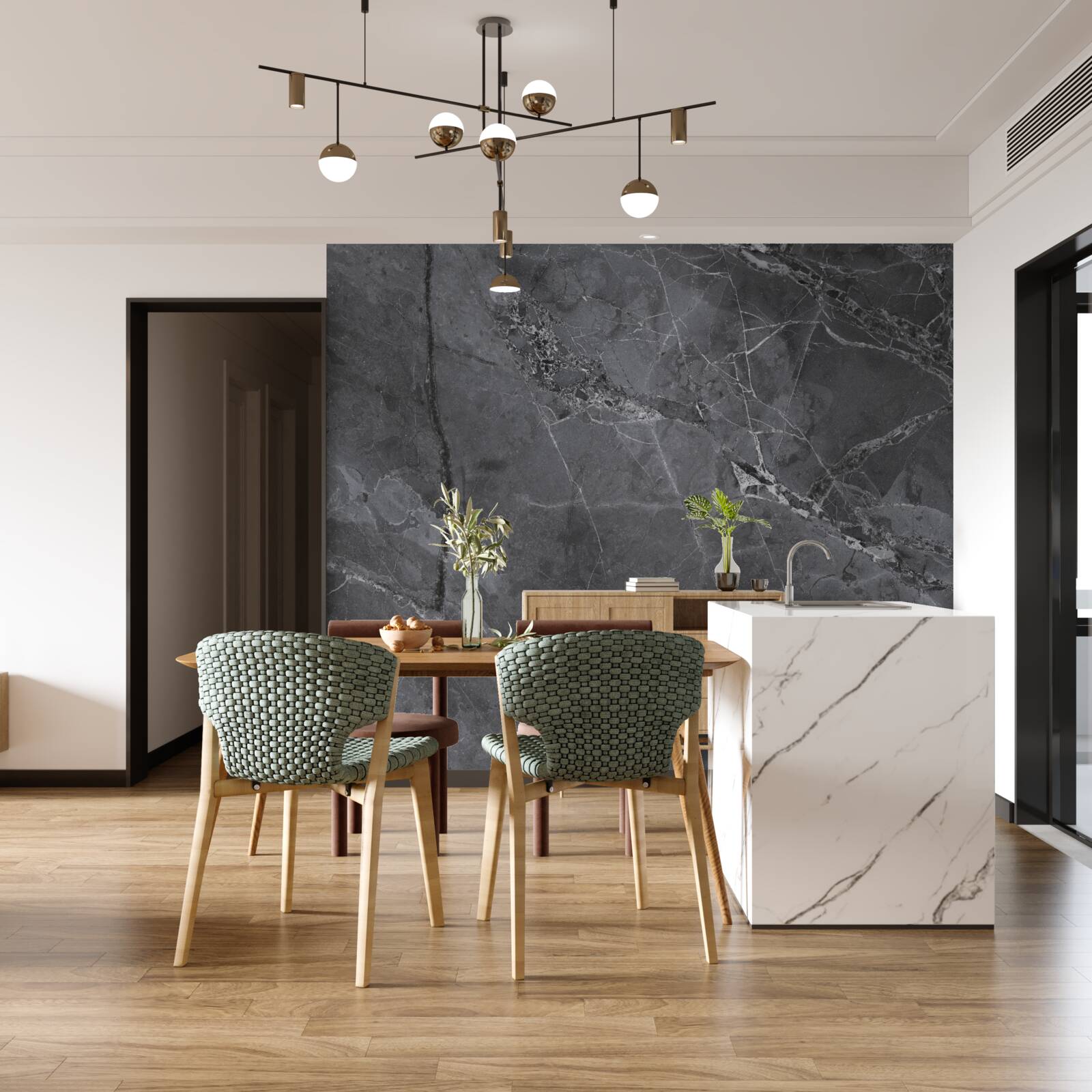 Фотошпалери темний мармур