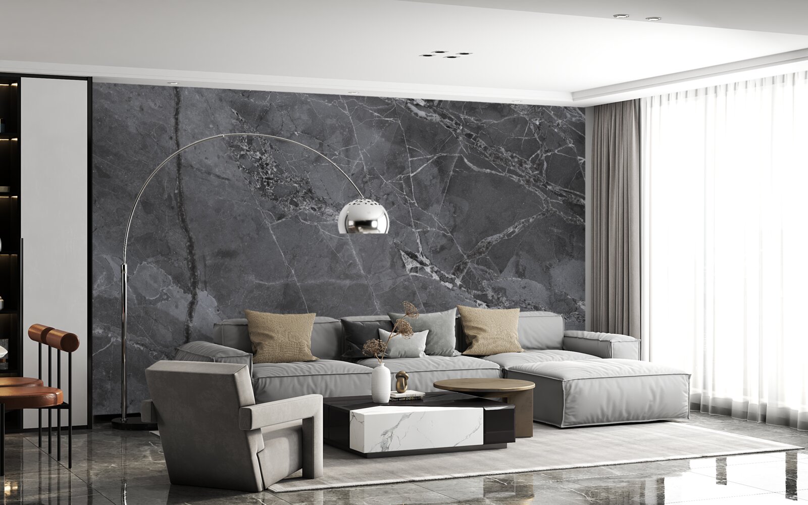 Фотошпалери темний мармур