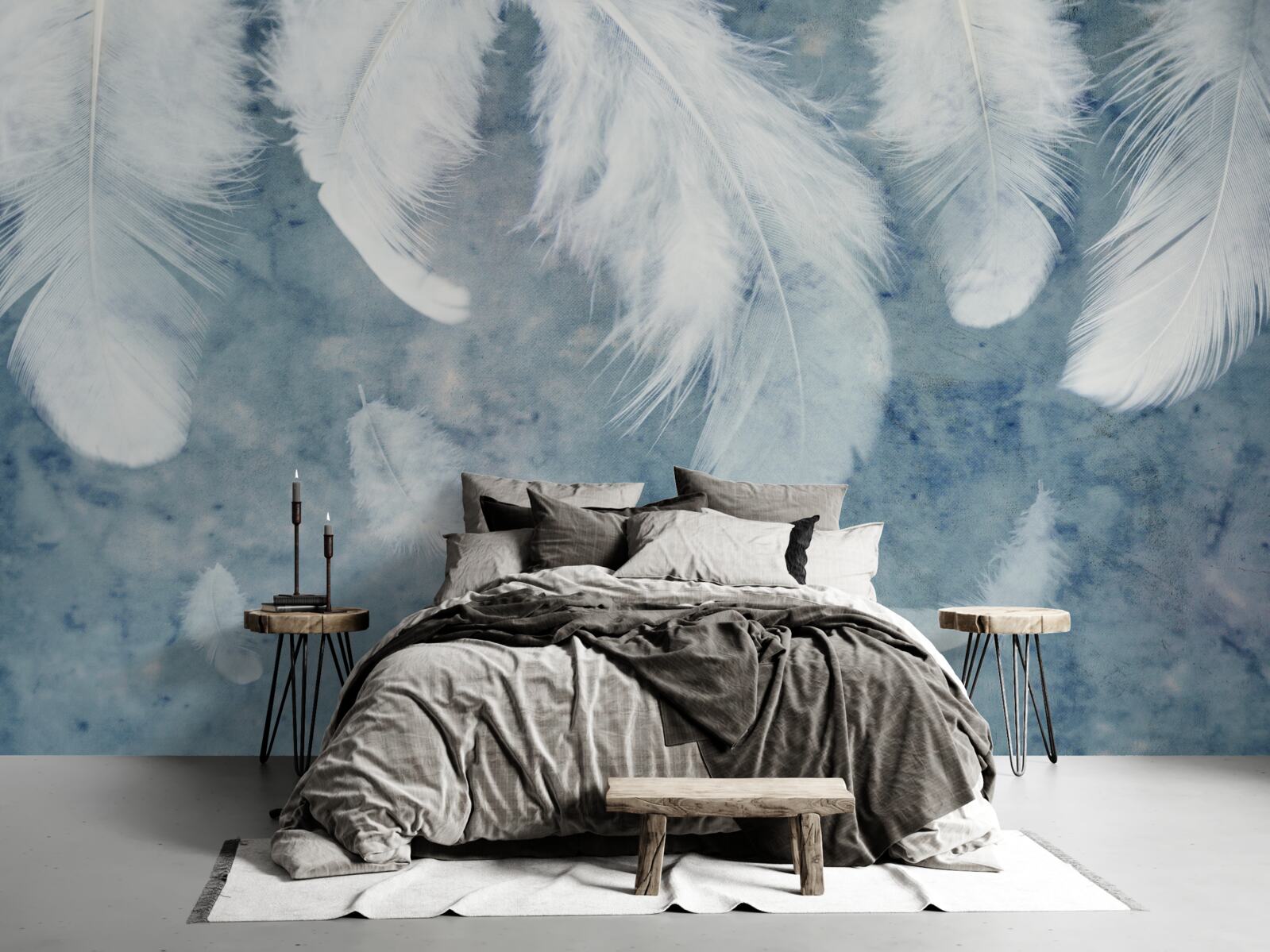 Фотошпалери синій фон виділяє ручку