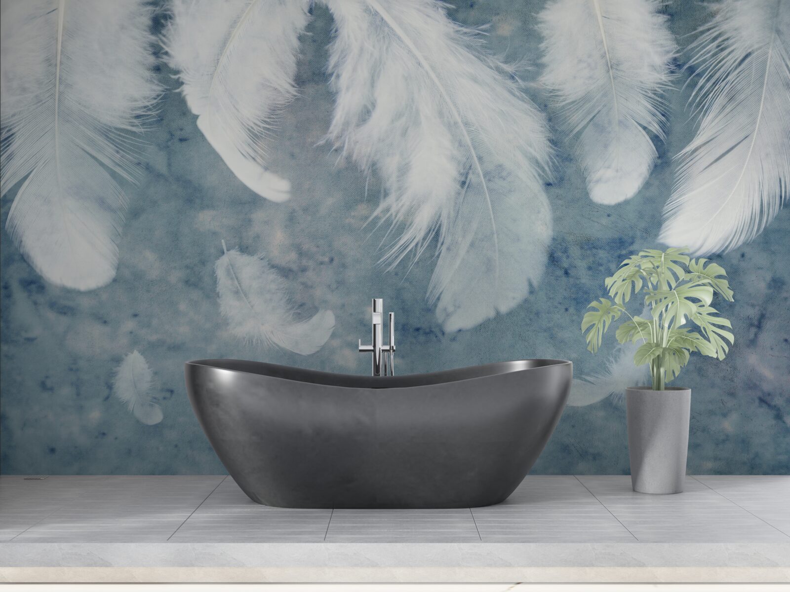 Фотошпалери синій фон виділяє ручку