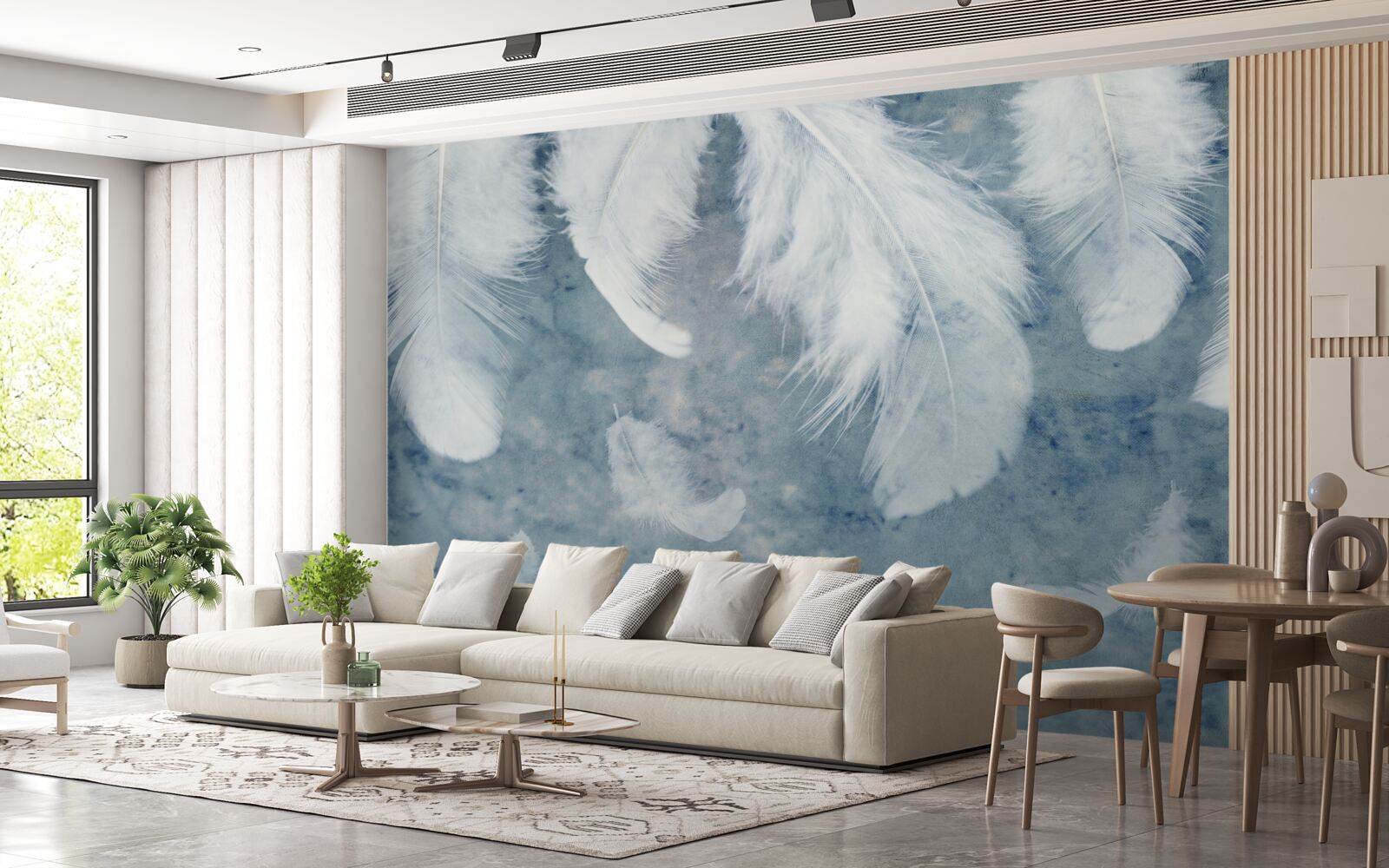 Фотошпалери синій фон виділяє ручку