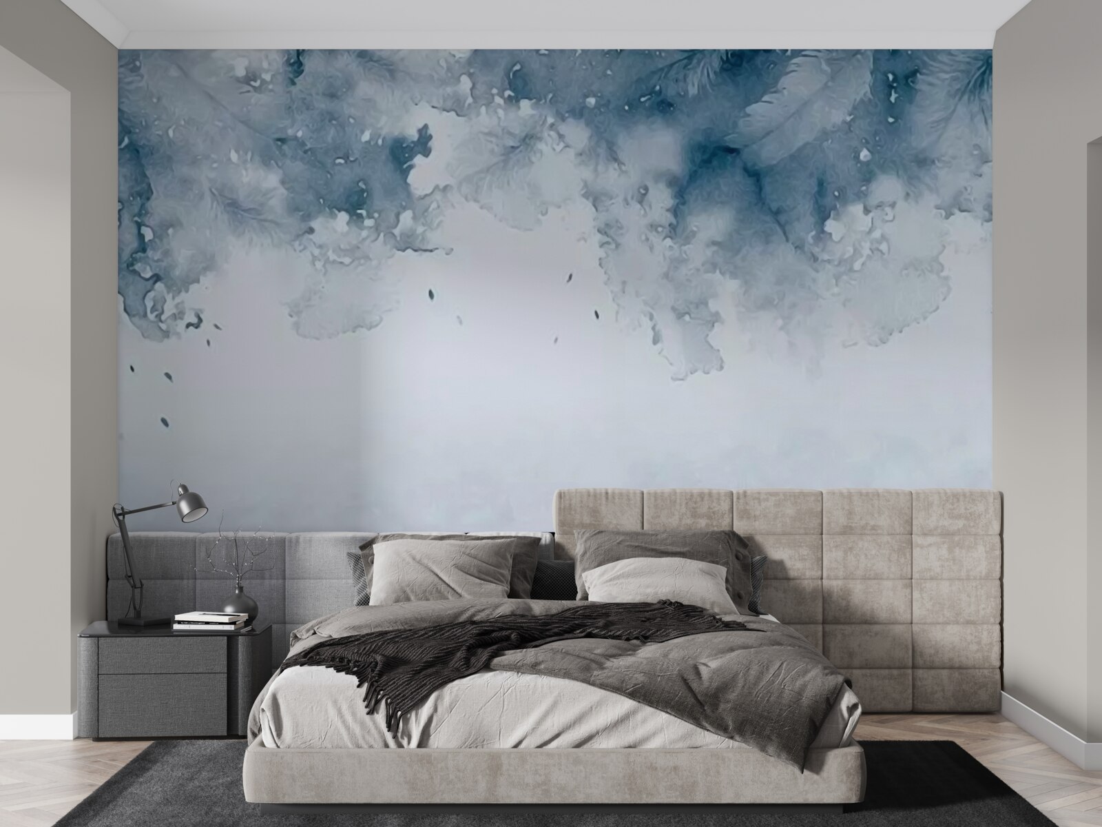 Фотошпалери синя стіна