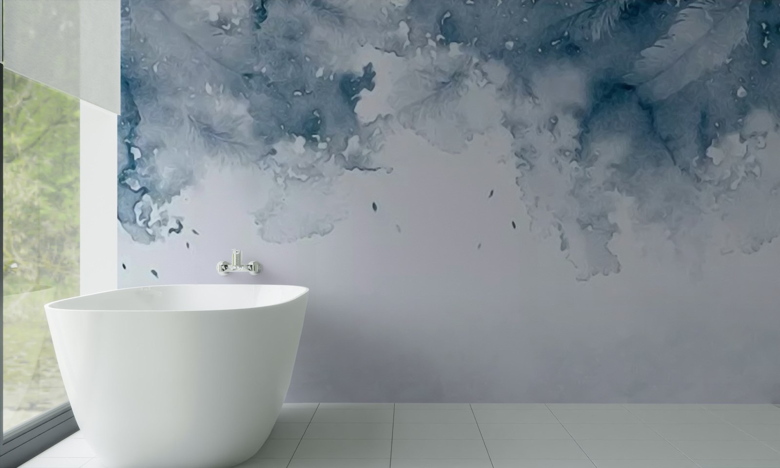 Фотошпалери синя стіна