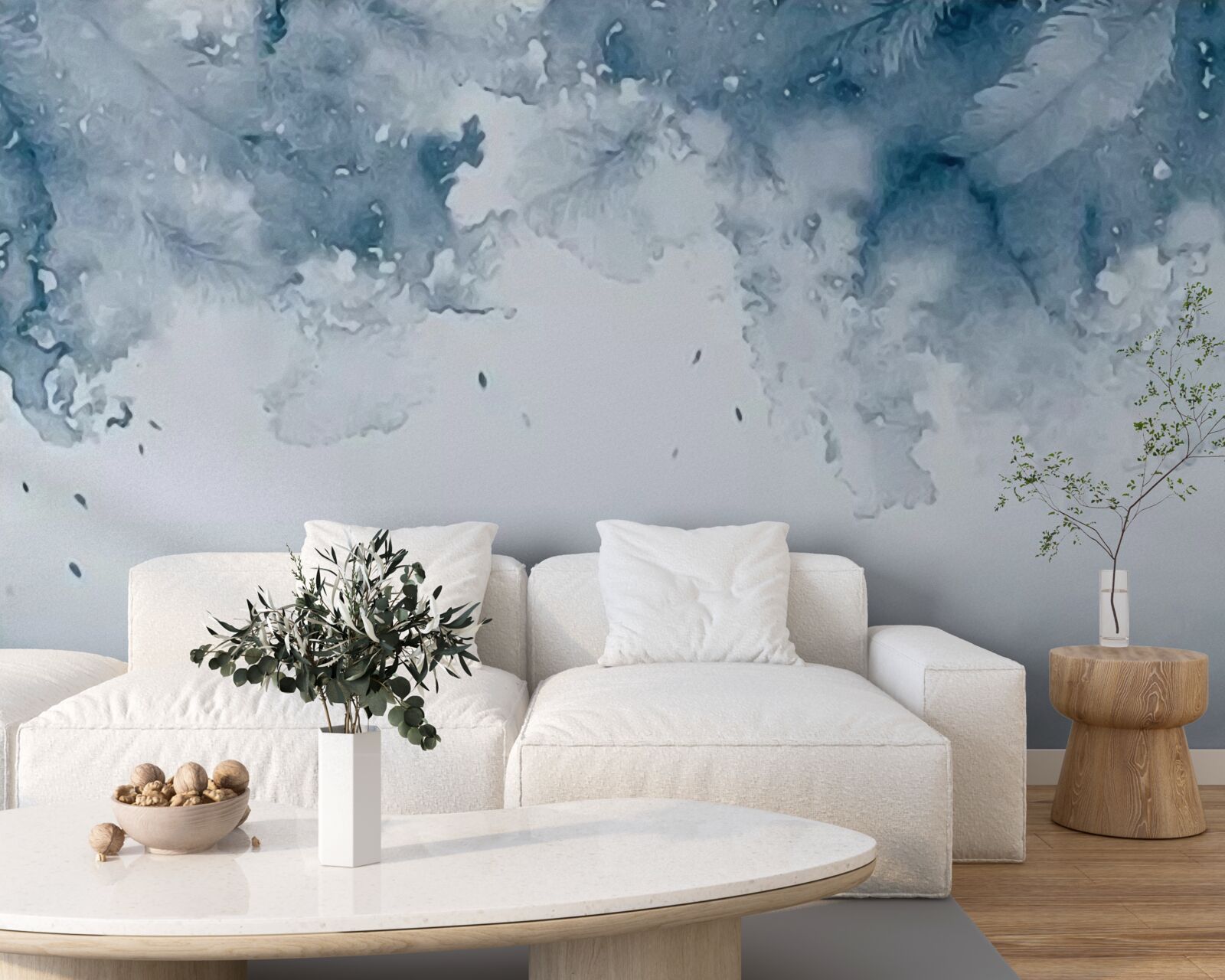 Фотошпалери синя стіна