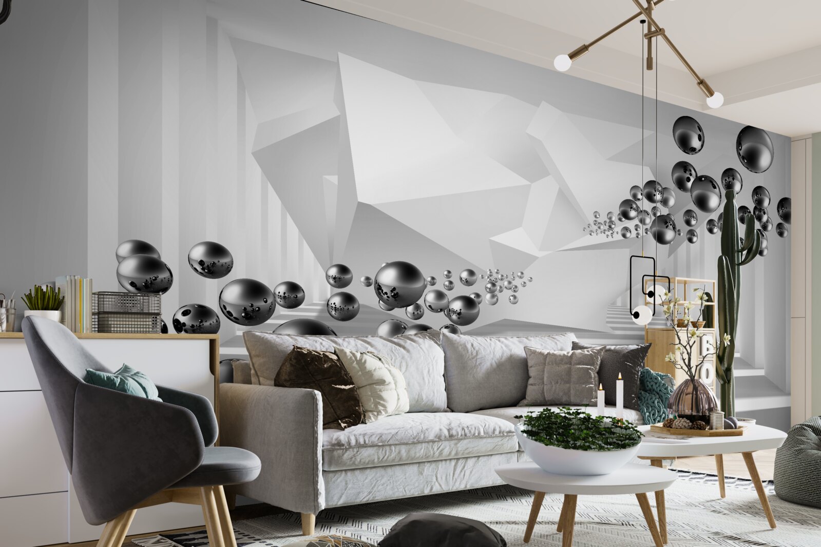 Фотошпалери металеві кульки