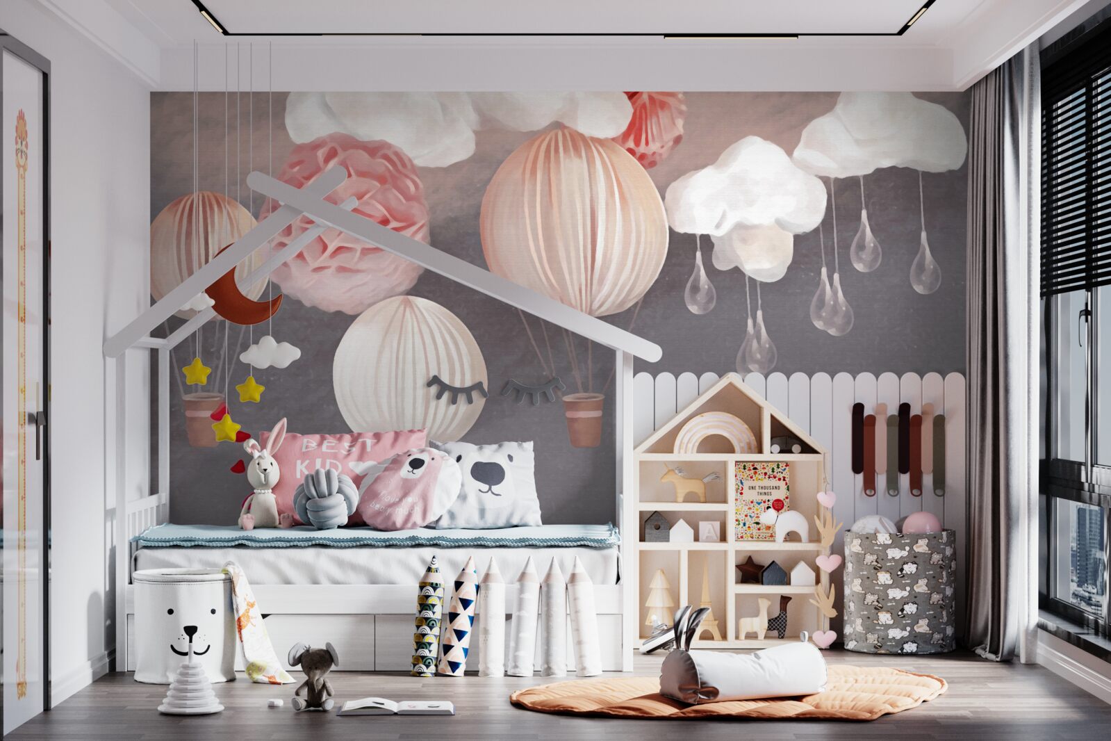 Фотошпалери кульки в рожевих кошиках