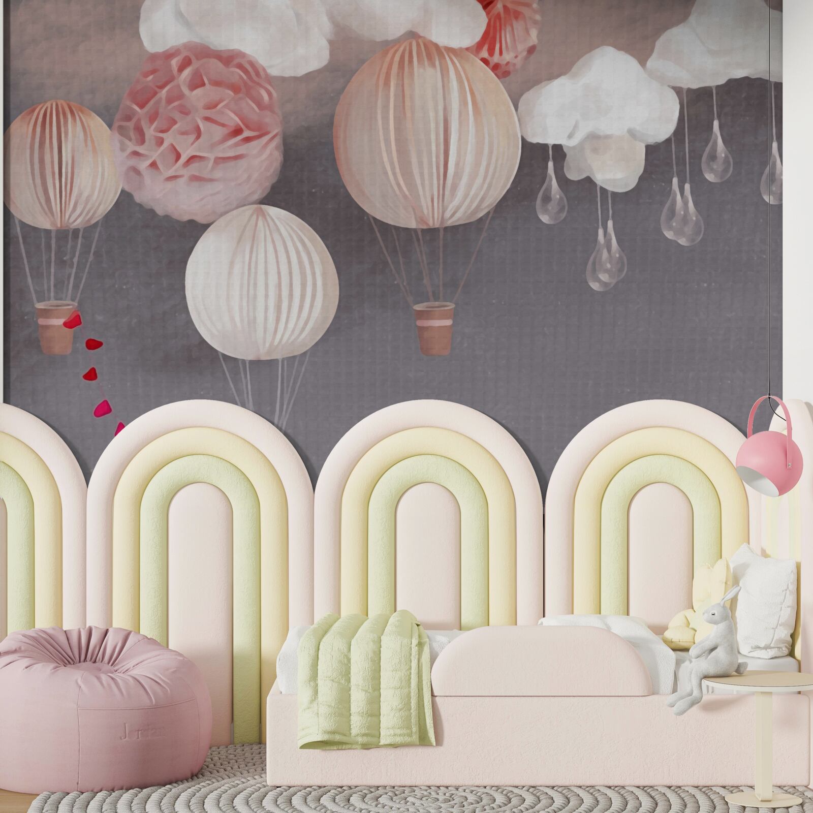 Фотошпалери кульки в рожевих кошиках