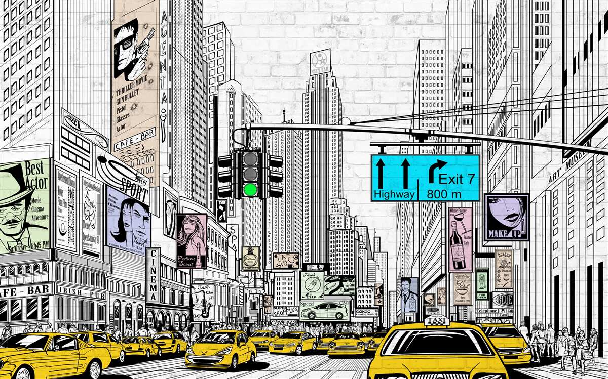 Фотошпалери мегаполіси та населені пункти позначені жовтим кольором