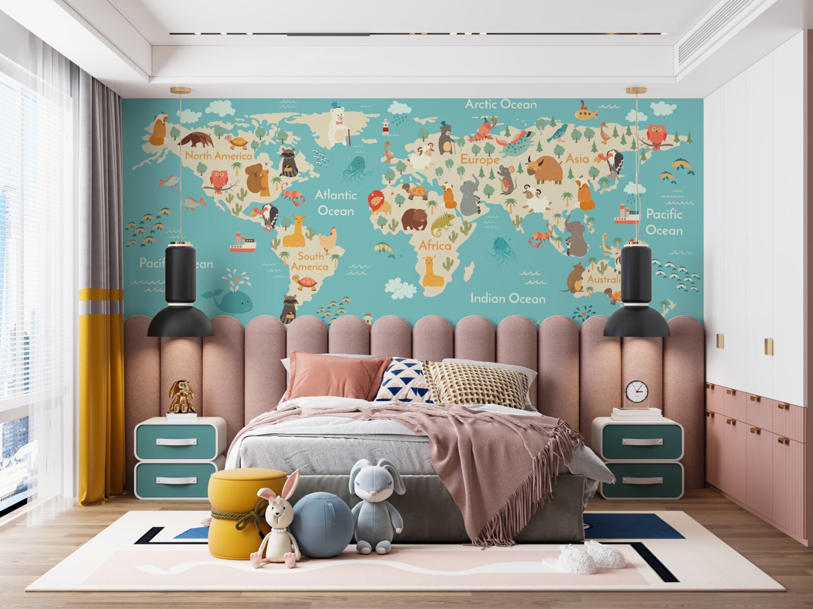 Фотошпалери бірюзова тіньова карта