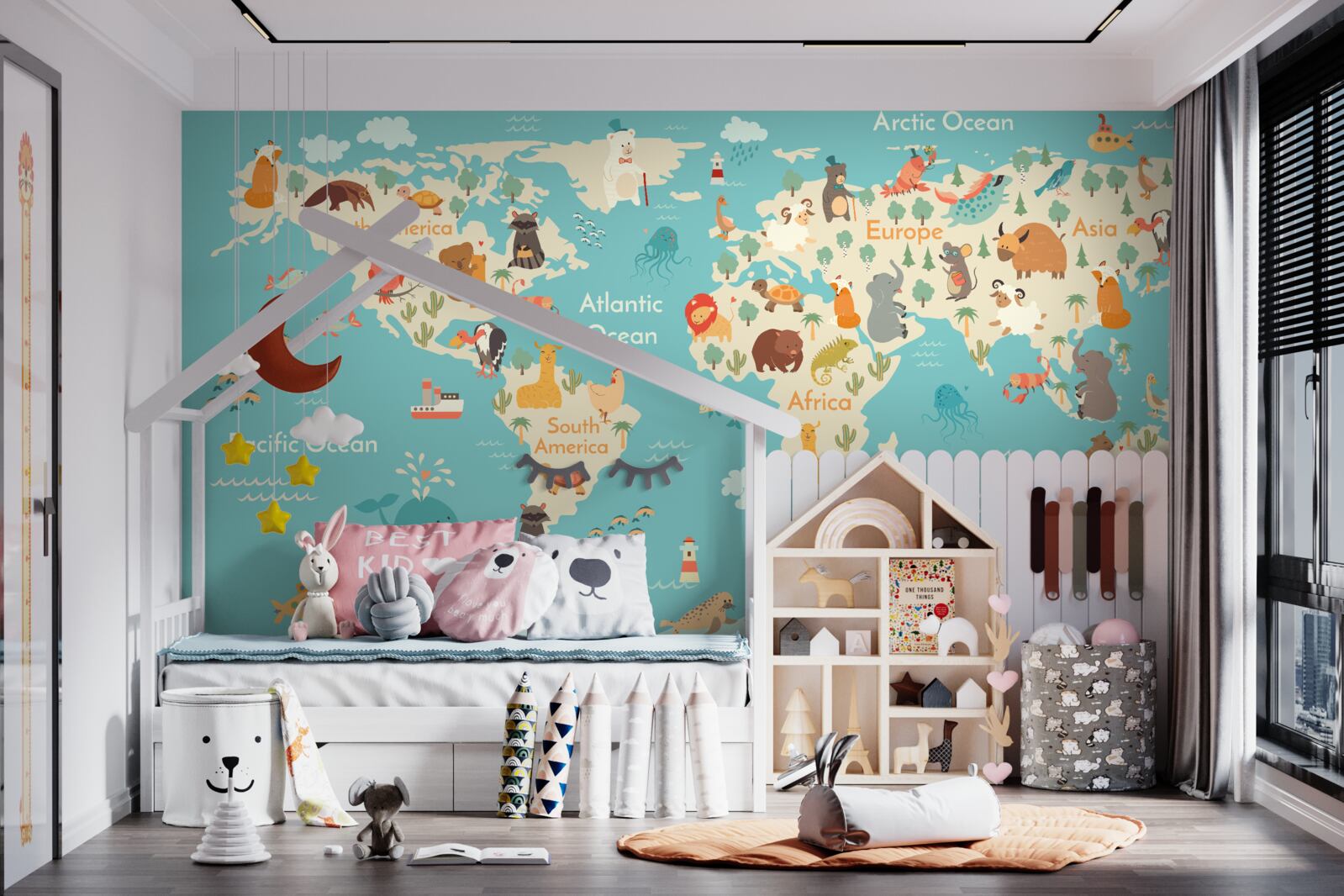 Фотошпалери бірюзова тіньова карта