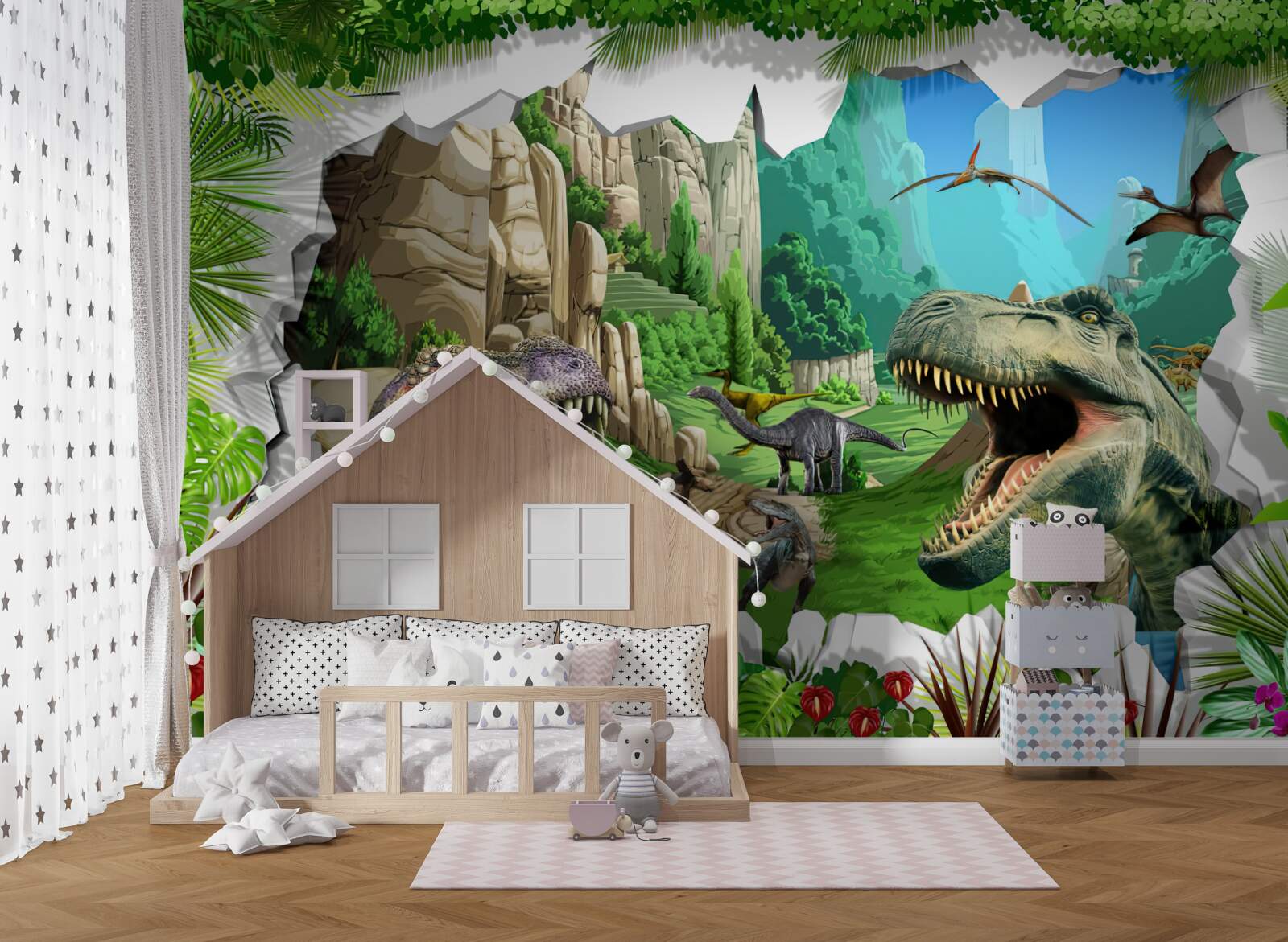 Фотошпалери гори та динозаври