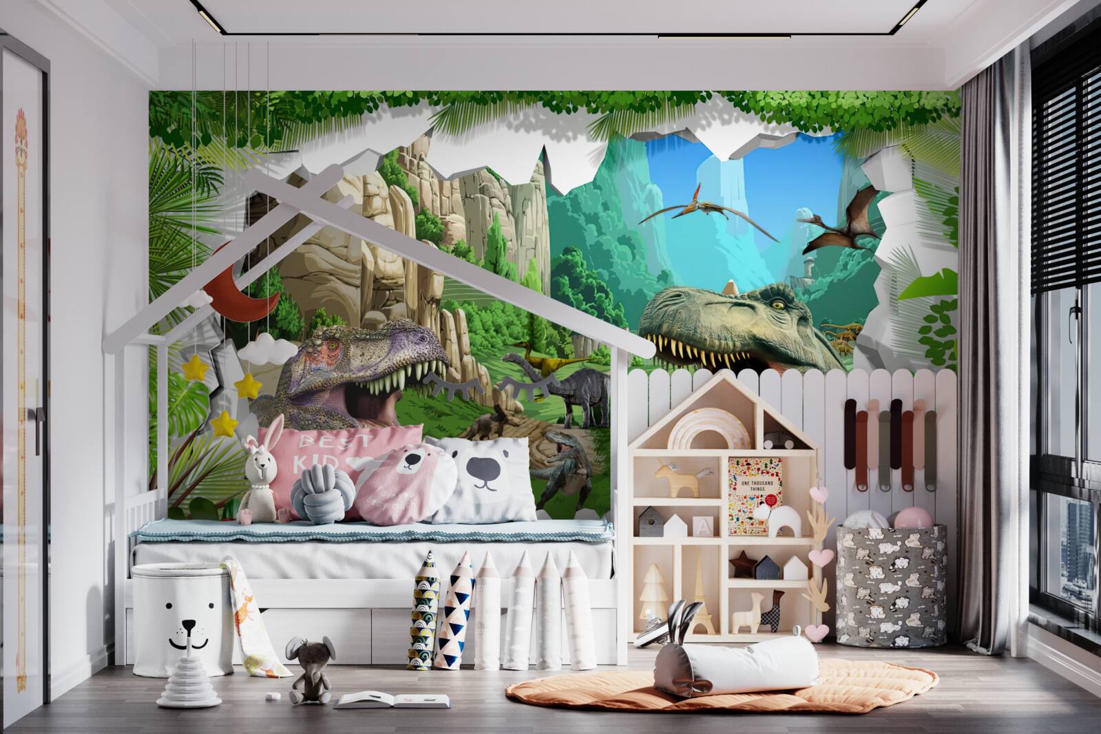 Фотошпалери гори та динозаври