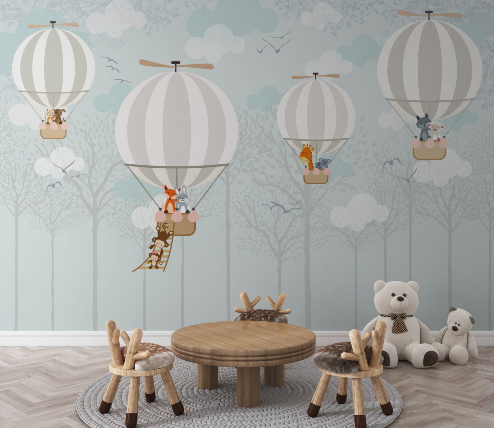 Фотошпалери серія ілюстрацій, пов'язаних з повітряною кулею