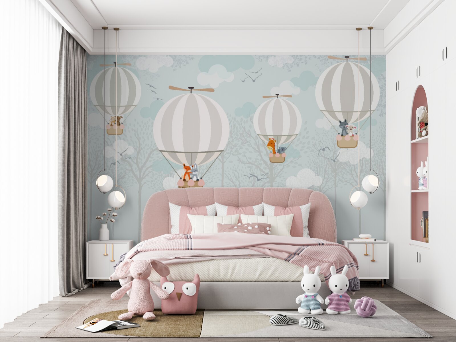 Фотошпалери серія ілюстрацій, пов'язаних з повітряною кулею