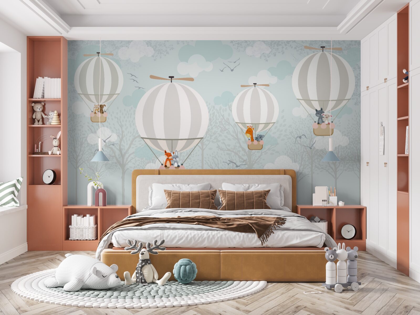 Фотошпалери серія ілюстрацій, пов'язаних з повітряною кулею