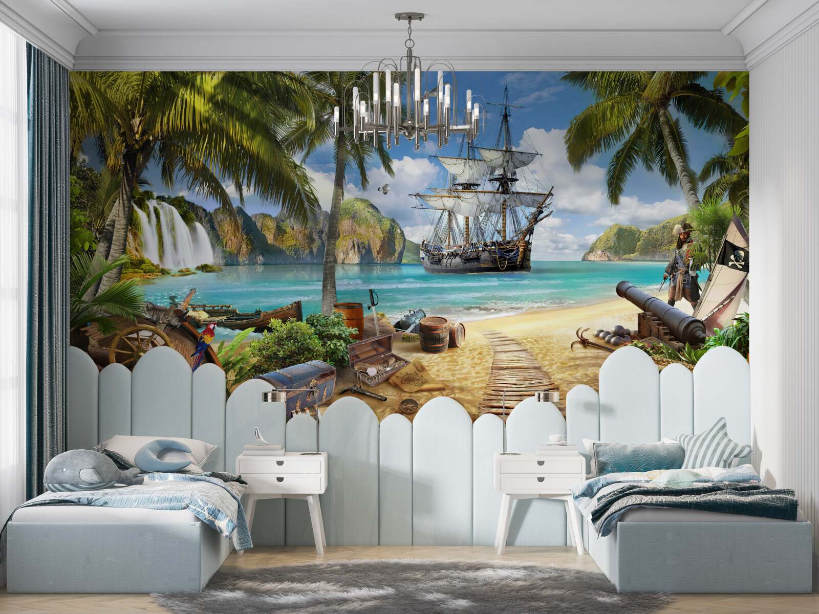 Фотошпалери автомобіль, каравела та галеон