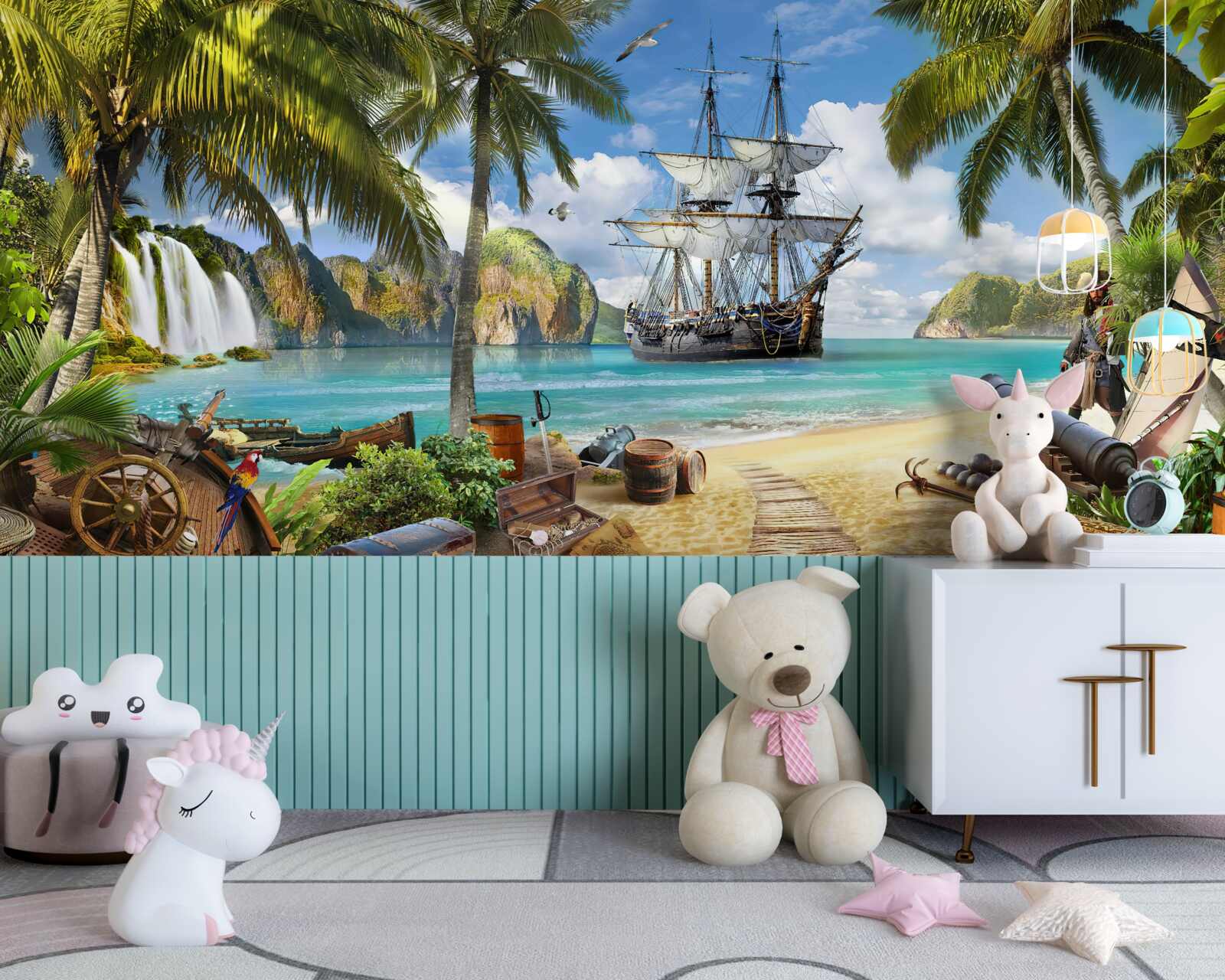 Фотошпалери автомобіль, каравела та галеон